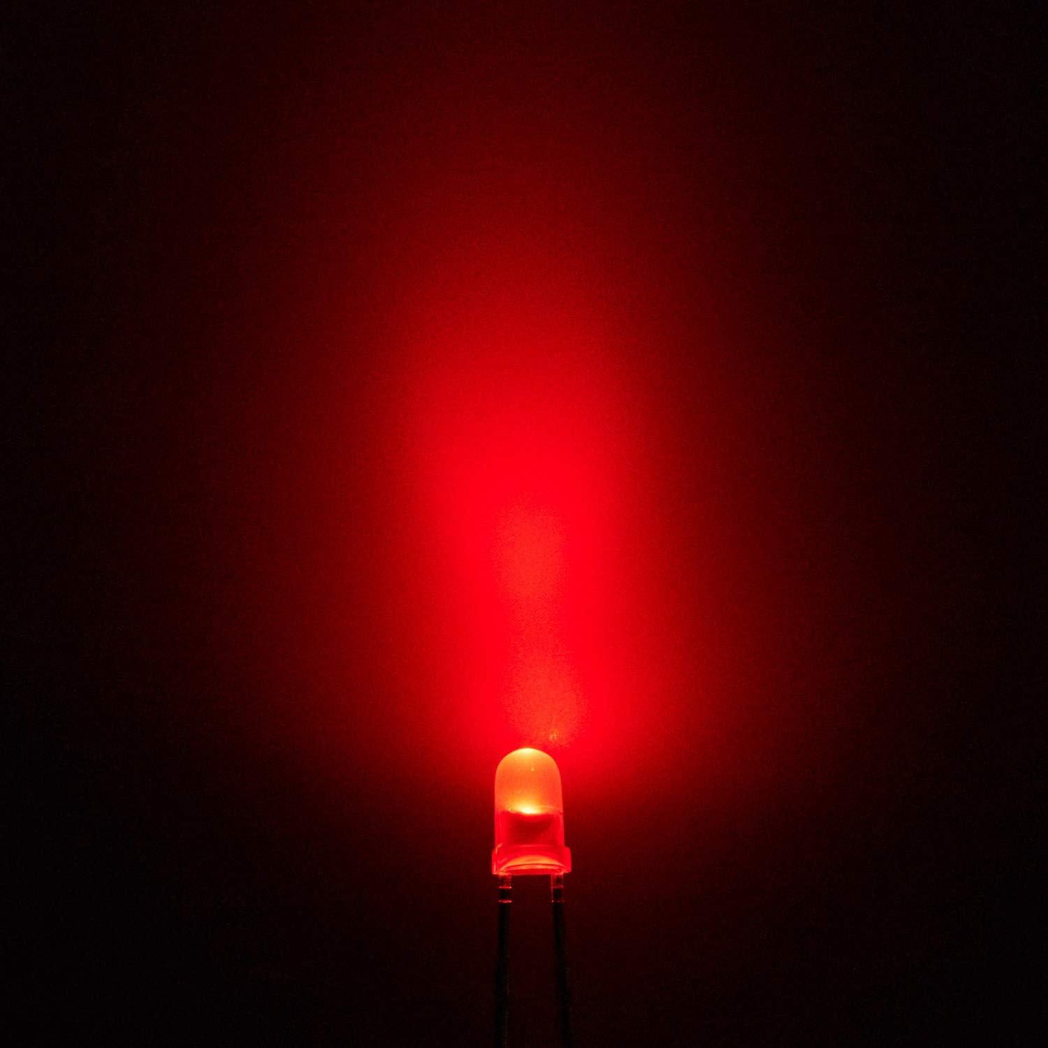 Diodos LED 3mm Rojo CHANZON 100 Piezas Luz Difusa