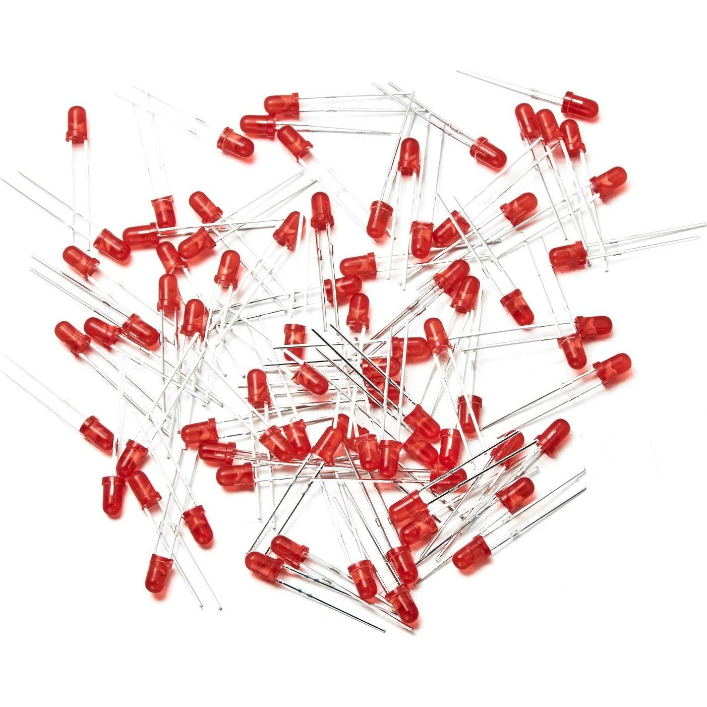 Diodos LED 3mm Rojo CHANZON 100 Piezas Luz Difusa