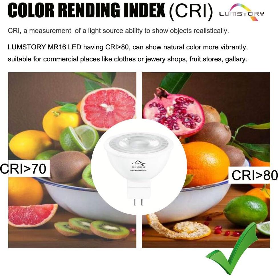 Bombilla LED MR16 12V LumStory 5W 450lm Blanco Cálido 10-Pack