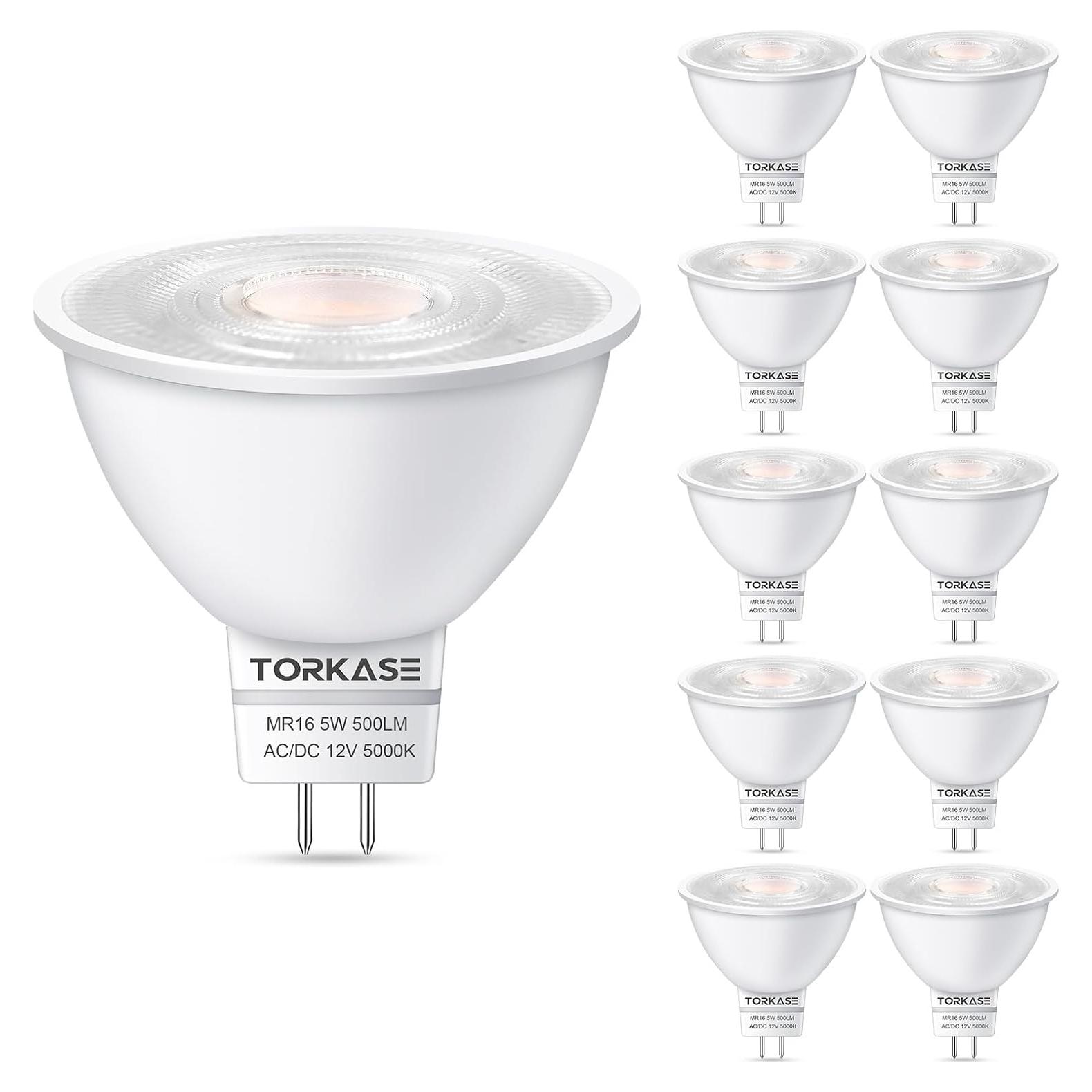 Bombilla LED MR16 TORKASE 5W Regulable 5000K Paquete de 10