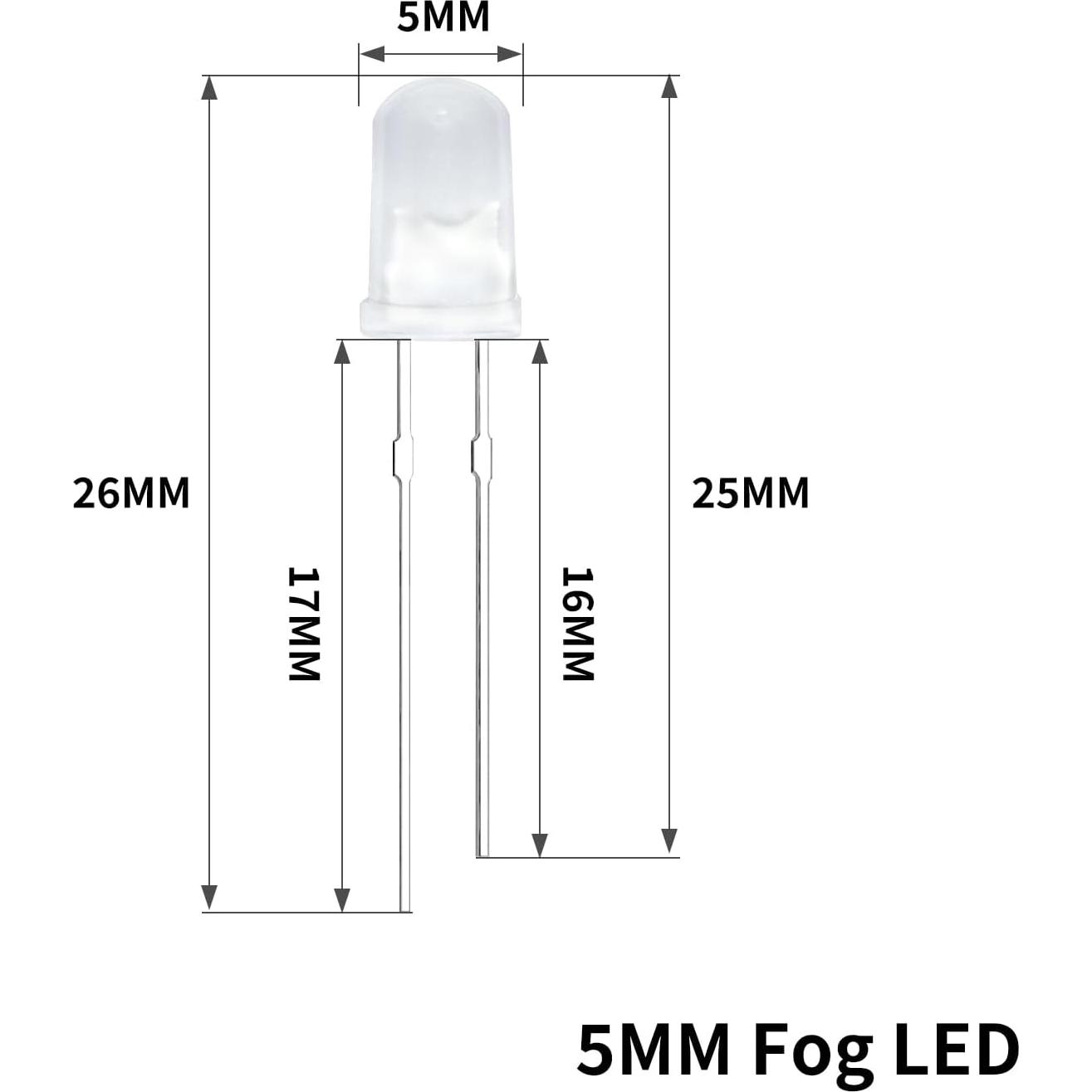Kit de 100 Diodos LED Difusos 5mm Rojo YUNKE DIANZI