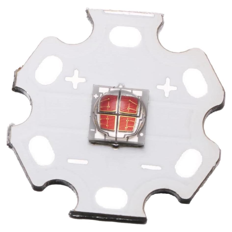 5 Pcs LED Rojo 5050 SMD 12W con Placa Aluminio 20mm