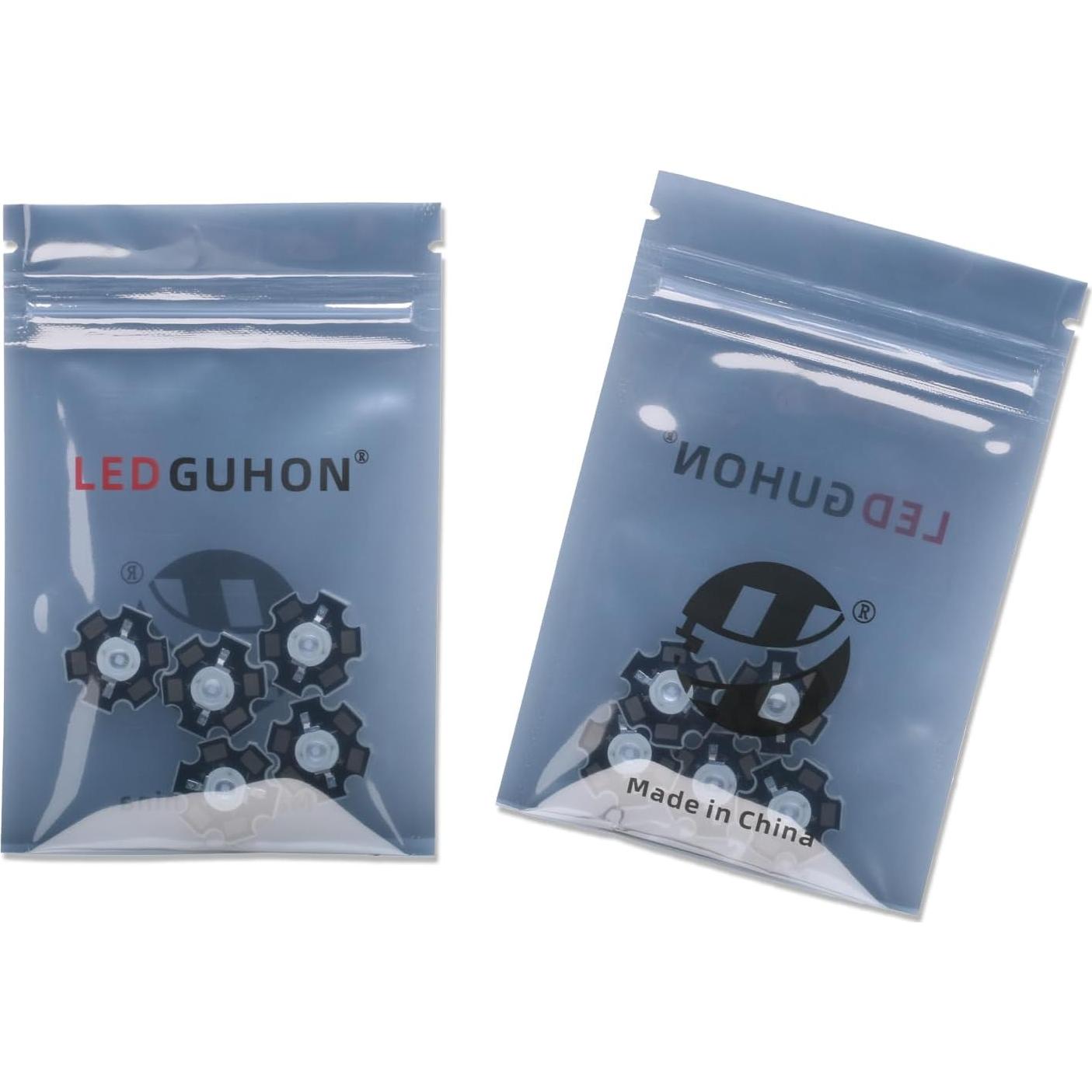 5 Chips LED Azul 3W con Placa de Aluminio 20mm - LEDGUHON