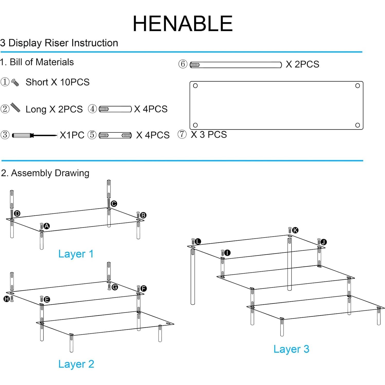Soporte Acrílico Grande 3 Niveles para Perfume - HENABLE