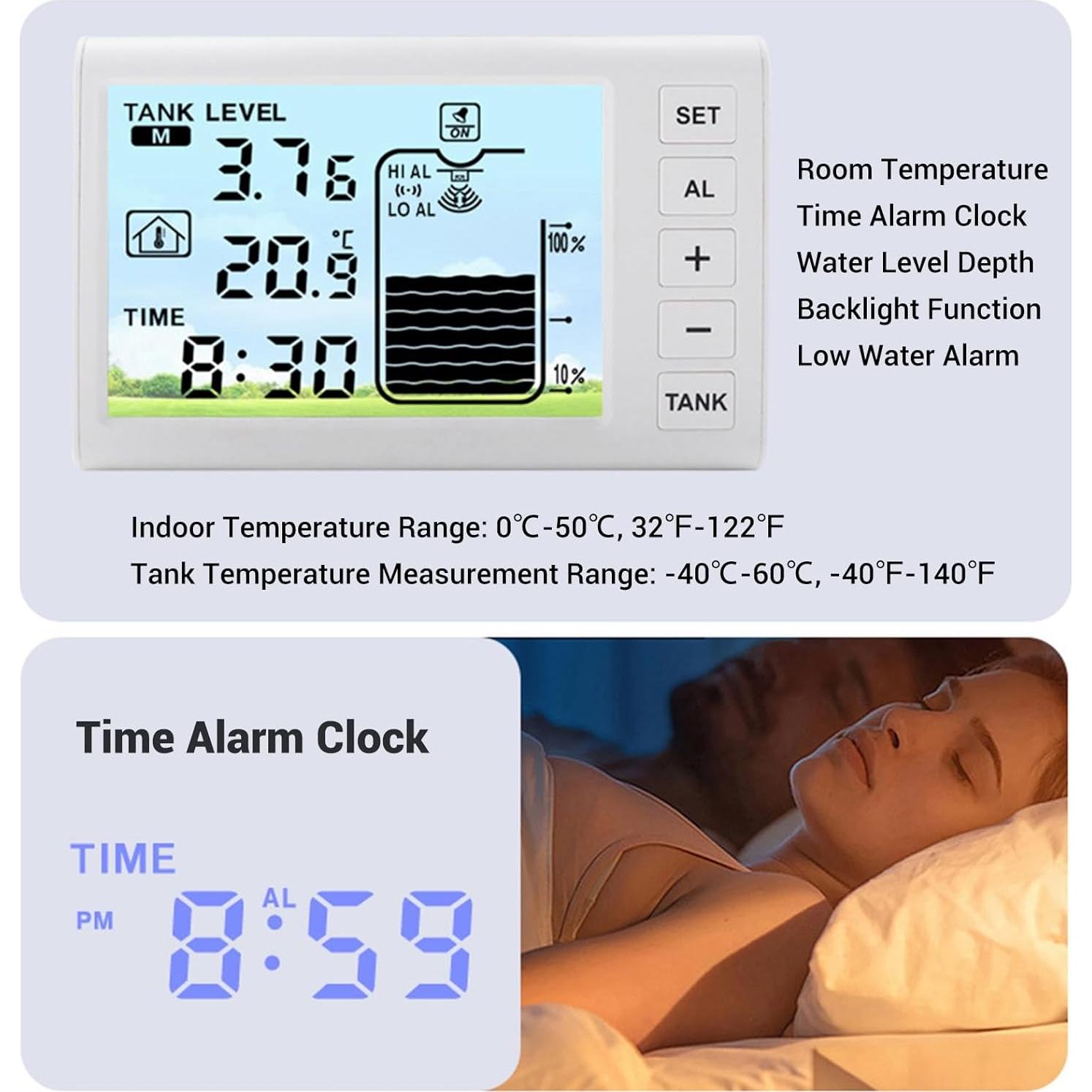 Sensor de Nivel de Agua Ultrasónico Srliya con Pantalla 4.3"