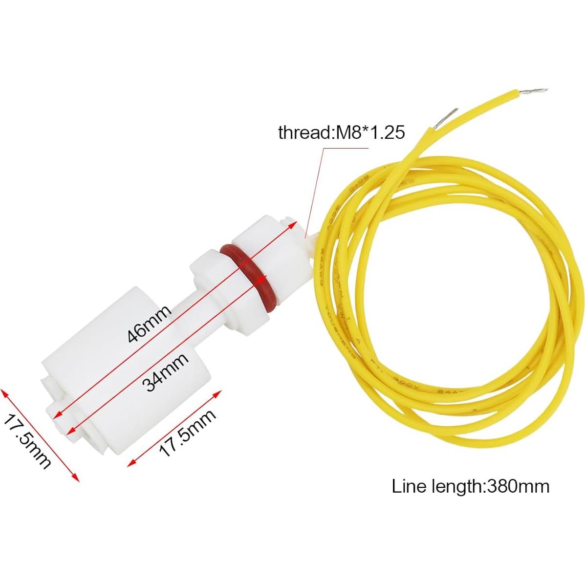 Sensor de Nivel de Líquido Flotante YINETTECH 2 Pcs M8x1.25