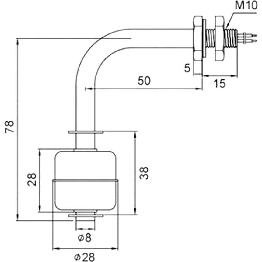 Sensor de Nivel de Líquido Vikye, Flotador Acero Inoxidable 75mm