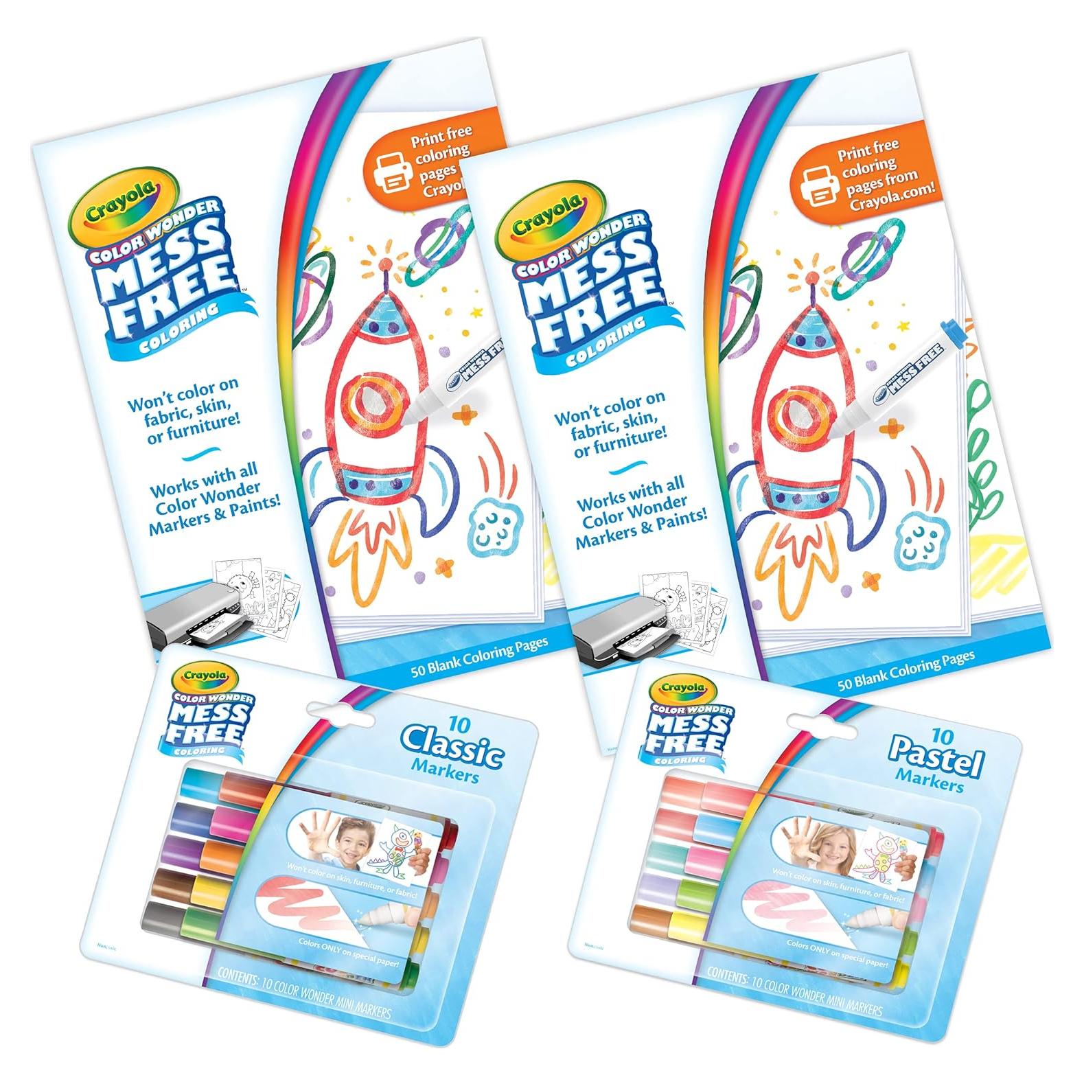 Kit de Colorear Crayola Color Wonder 100 Páginas y 20 Marcadores