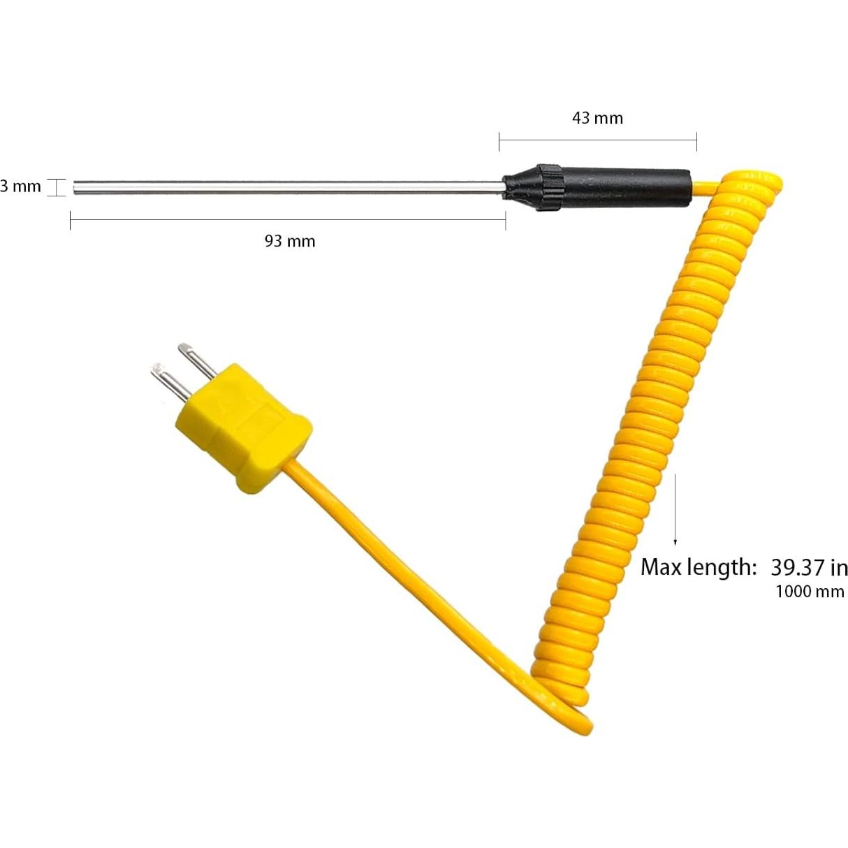 Sonda de Termopar Tipo K Xnrtop TP10 Acero Inoxidable -50 a 400°C