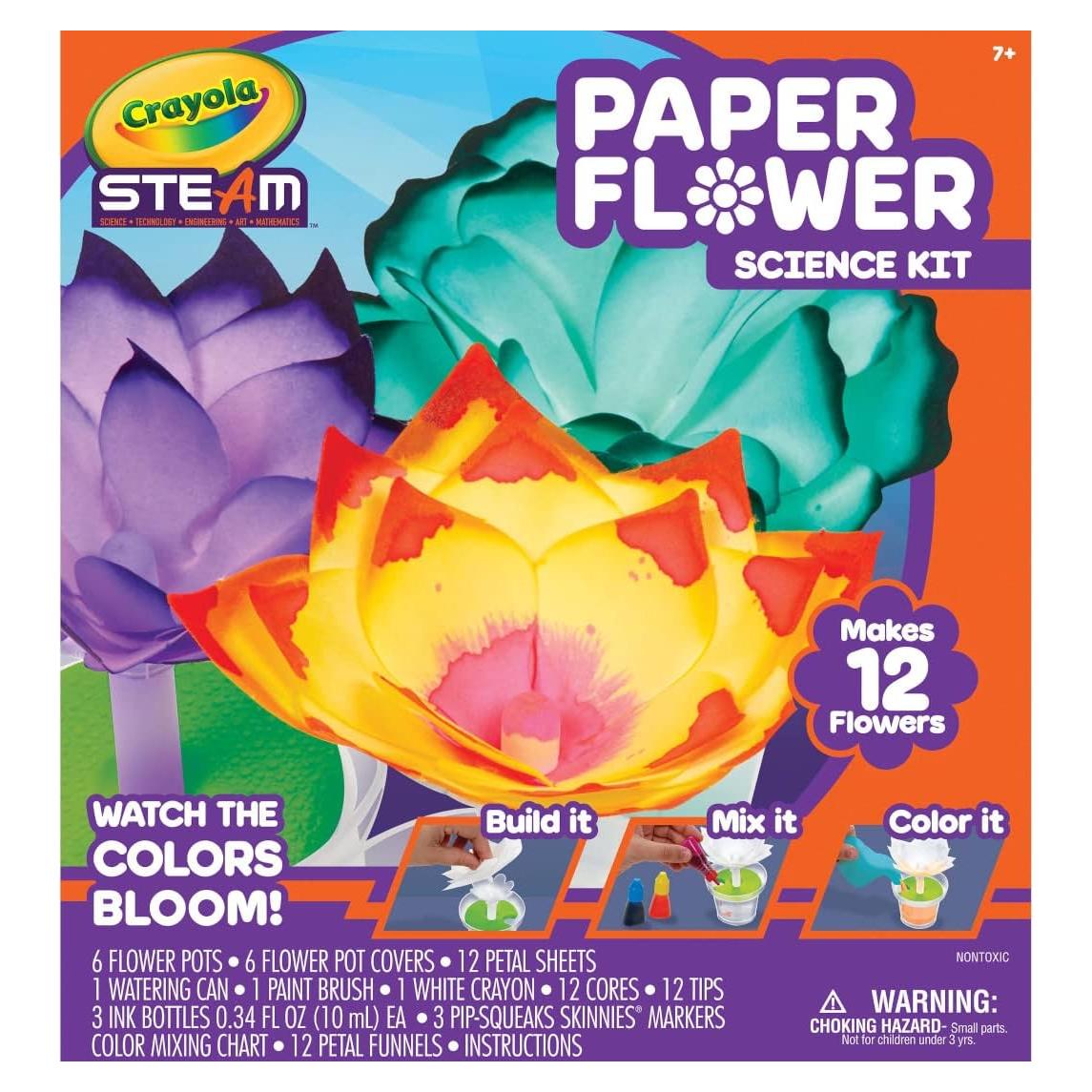 Kit de Ciencia Crayola Flores de Papel 12 Piezas Educativo