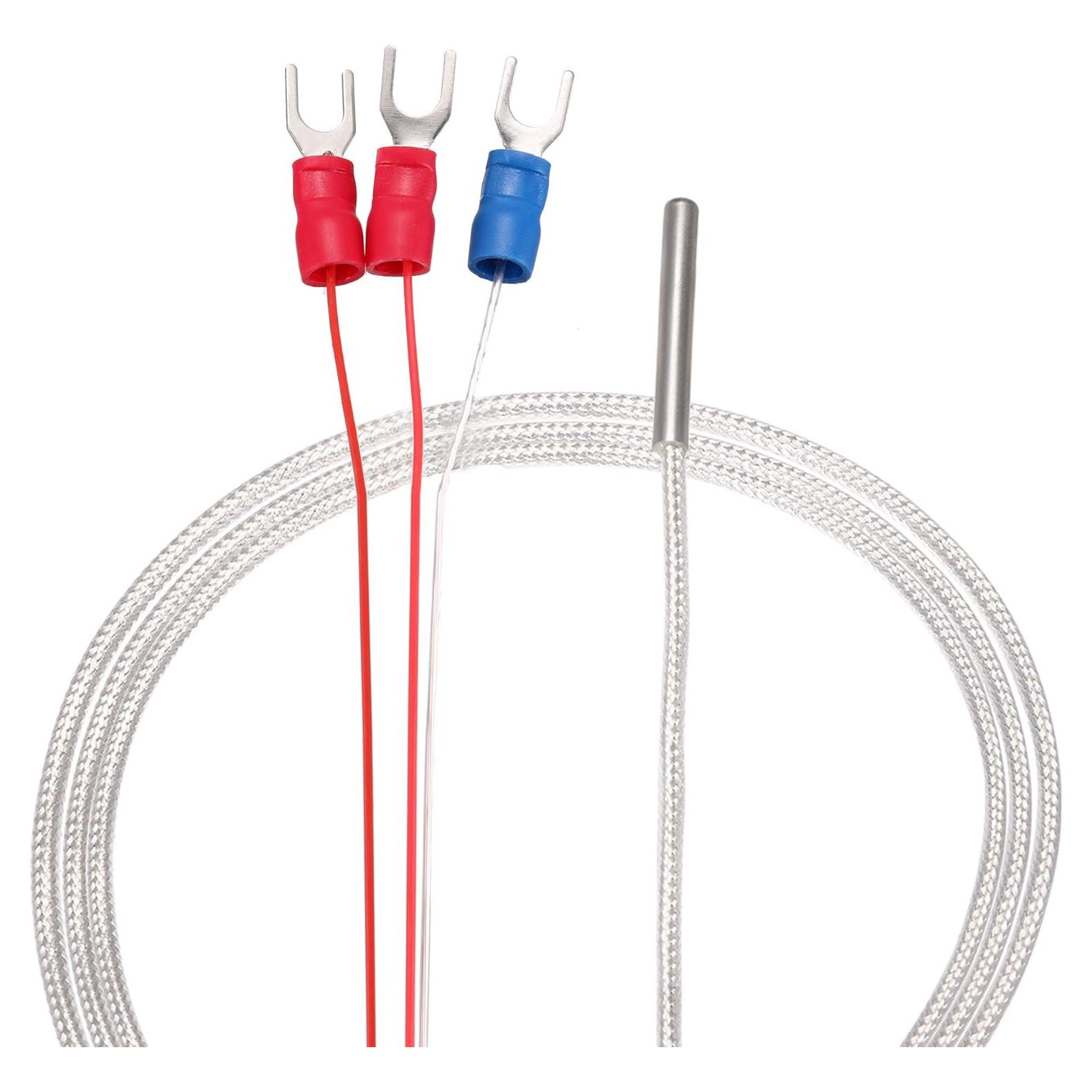 Sensor de temperatura PT100 RTD uxcell 100cm acero inoxidable