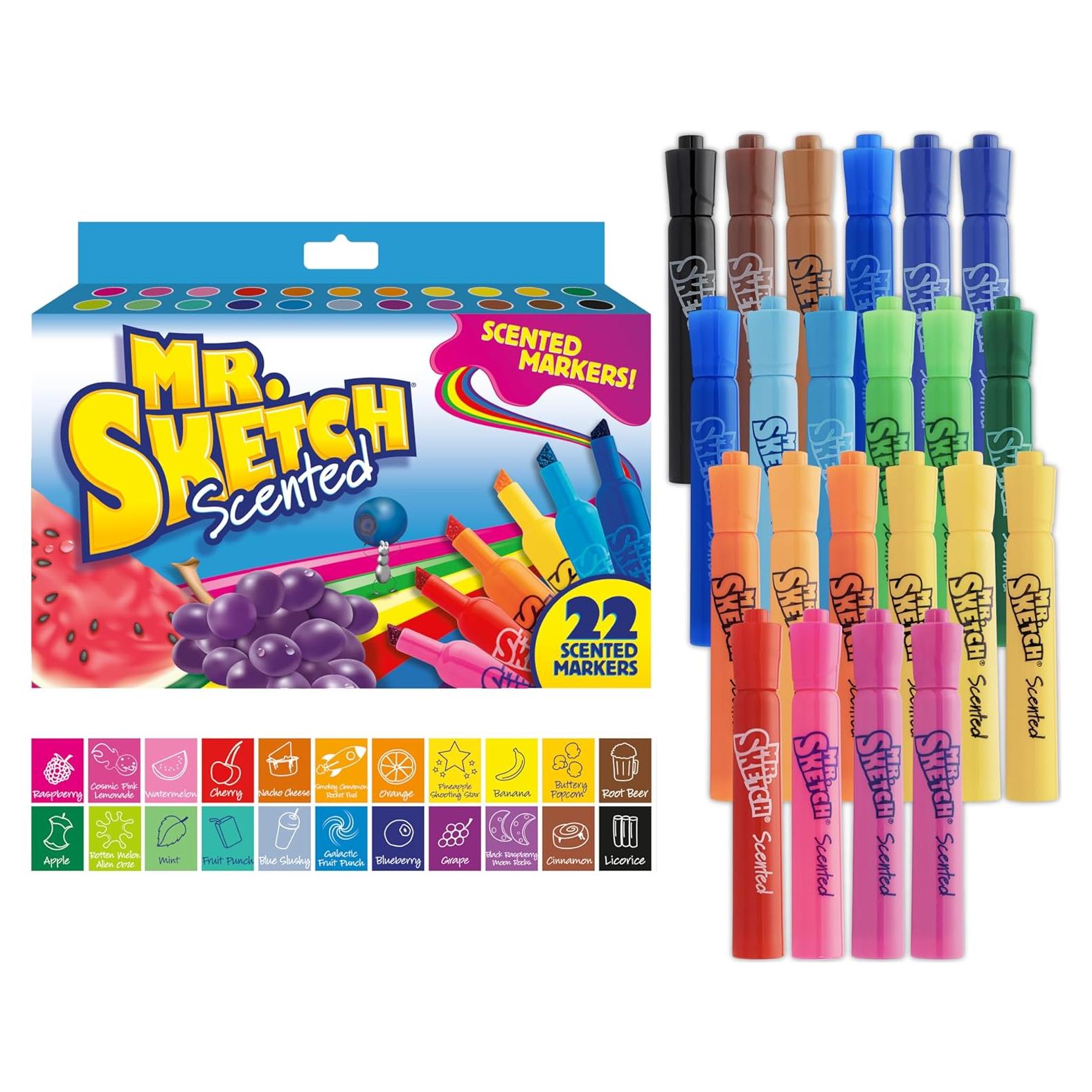 Marcadores Aromáticos Mr. Sketch, 22 Colores Chisel, No Tóxicos