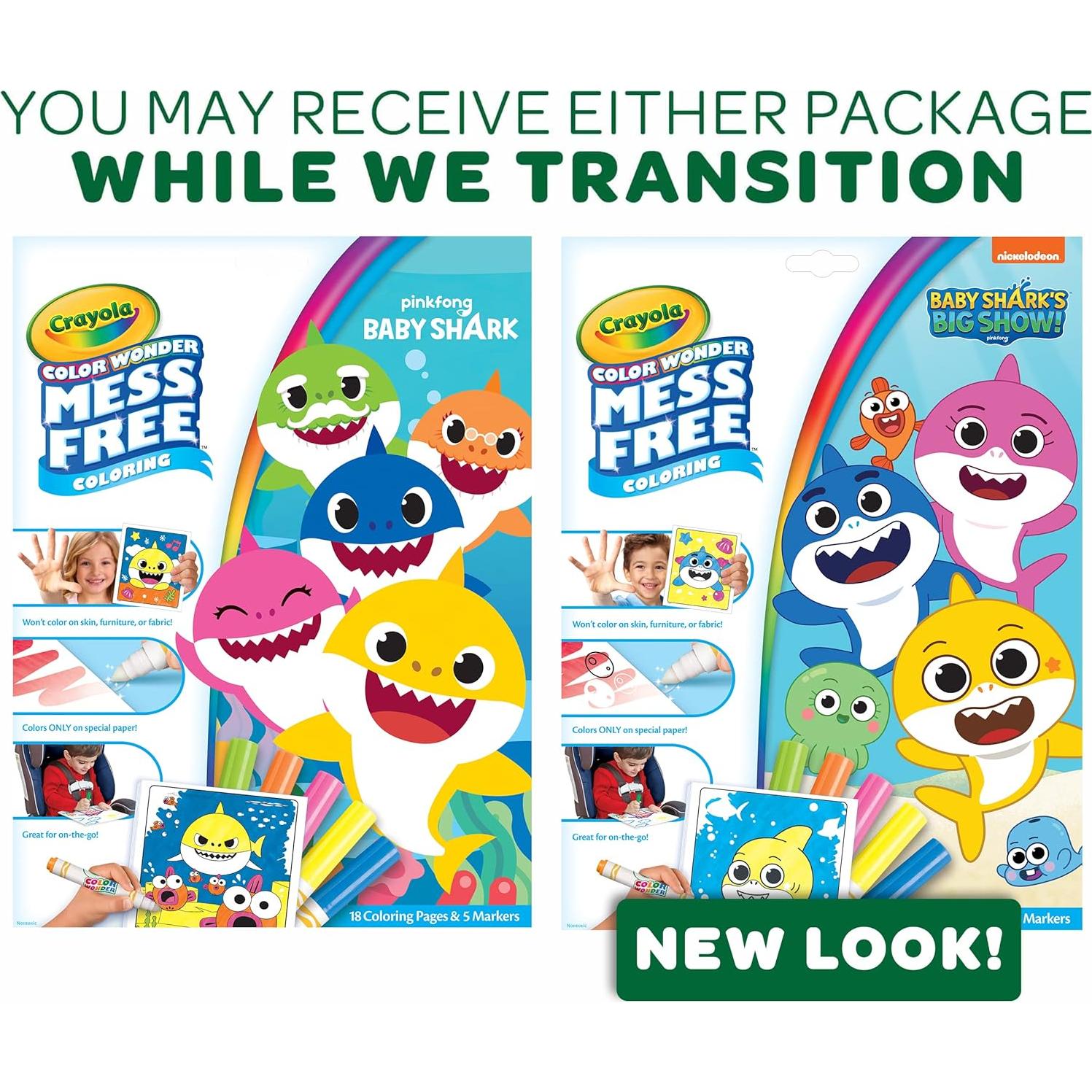 Crayola Baby Shark Color Wonder 18 Páginas y 5 Marcadores