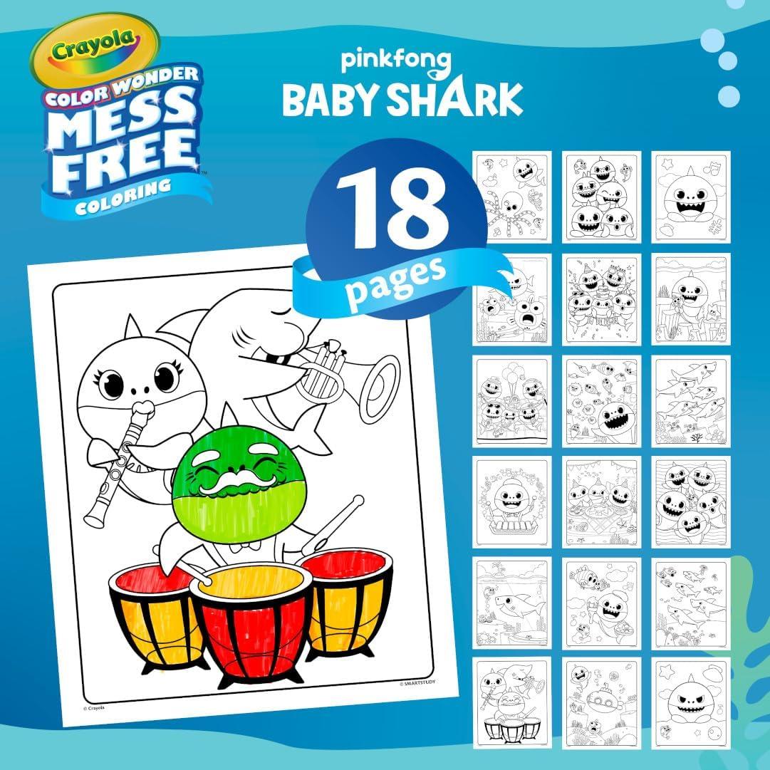 Crayola Baby Shark Color Wonder 18 Páginas y 5 Marcadores