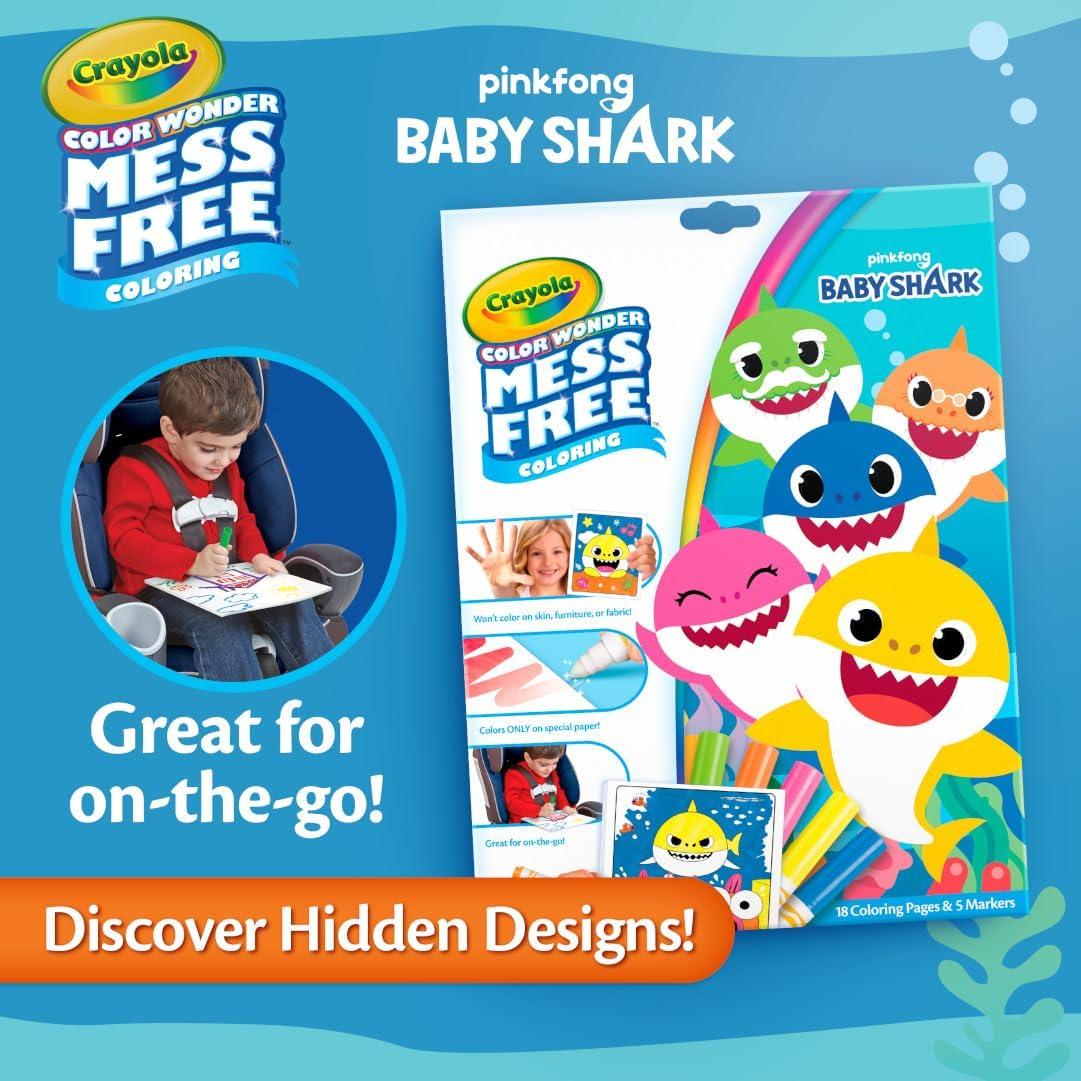 Crayola Baby Shark Color Wonder 18 Páginas y 5 Marcadores