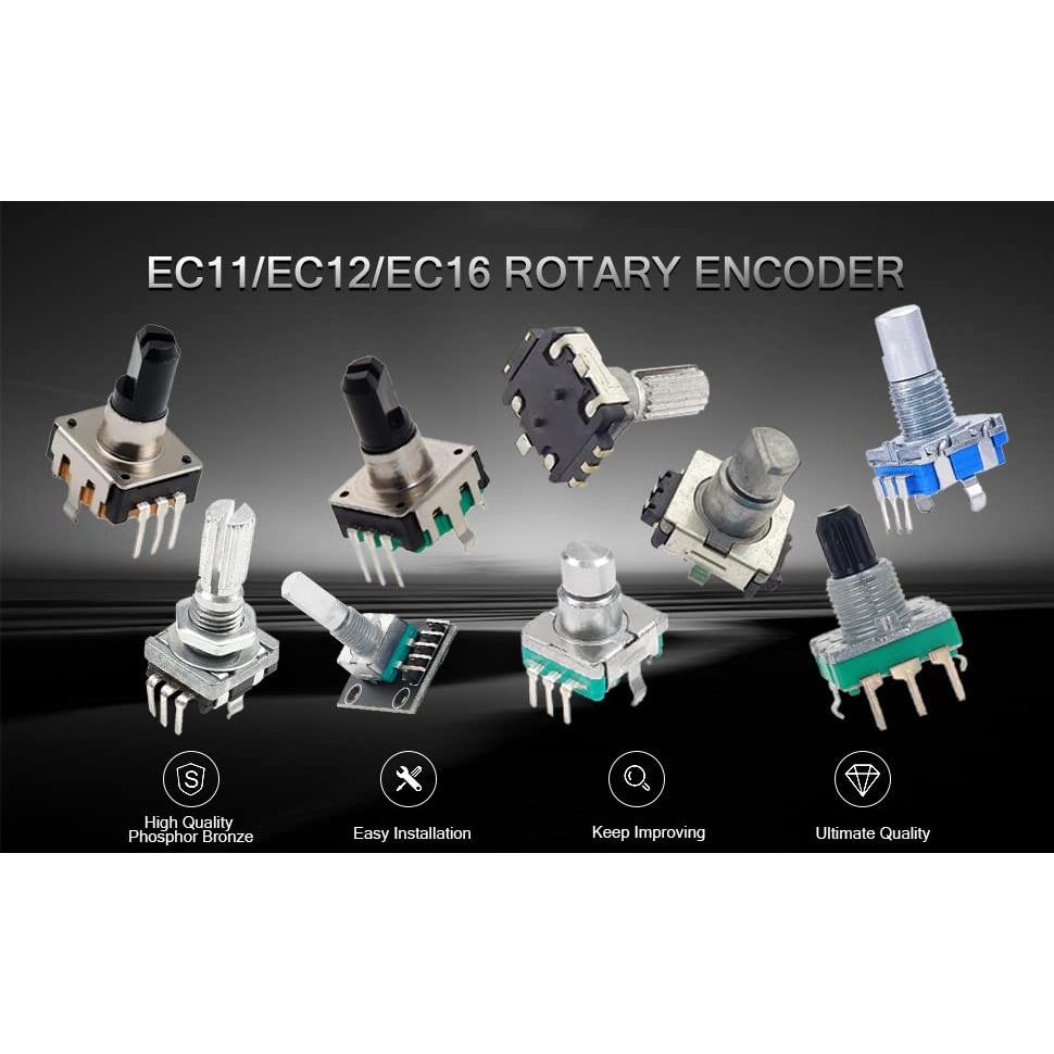 Codificador Rotativo Fielect EC12 360 Grados 7 Pines 14.3mm 5Pcs