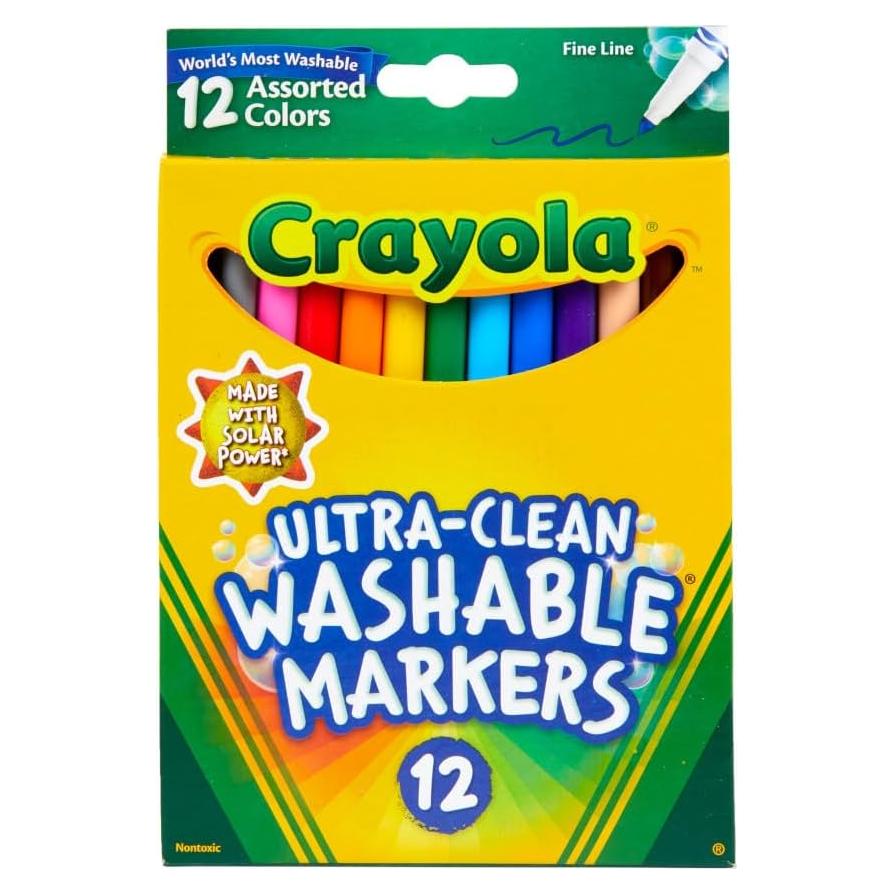 Marcadores Crayola Lavables Punta Fina 12 Colores