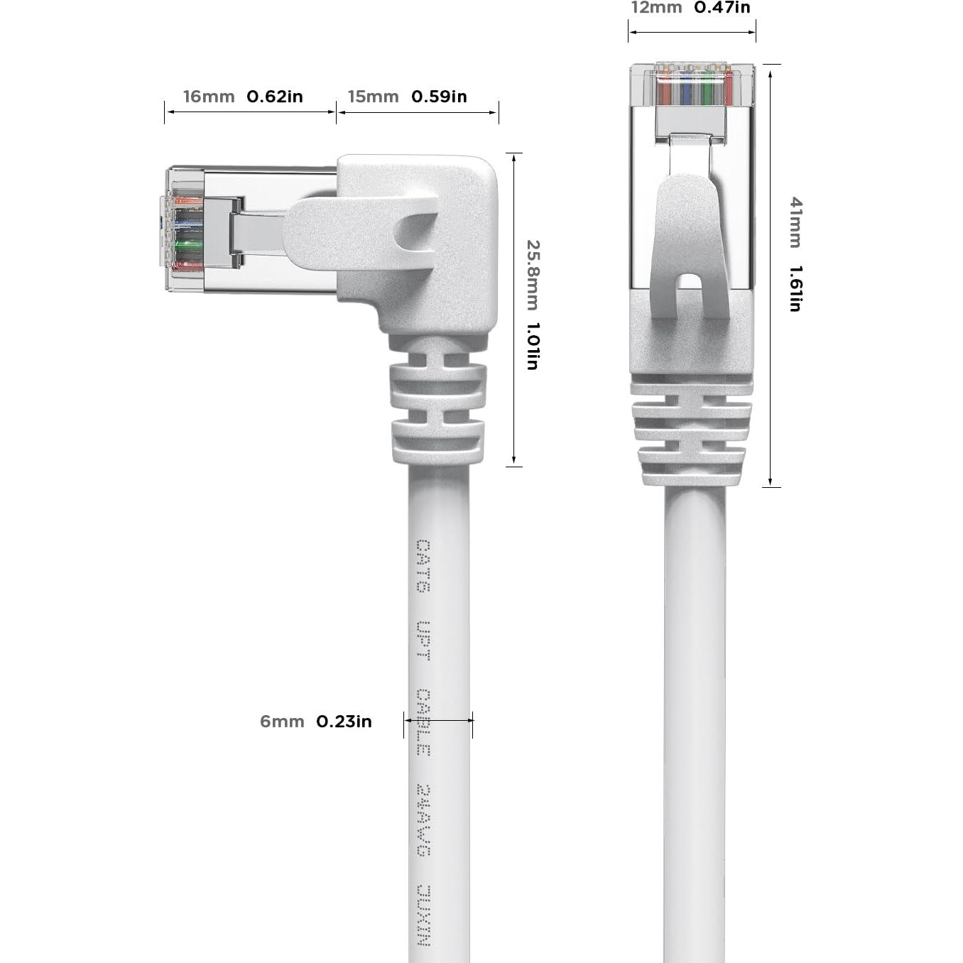 Cable Ethernet Cat 6 JUXIN 1.83 m Ángulo Izquierdo Blanco