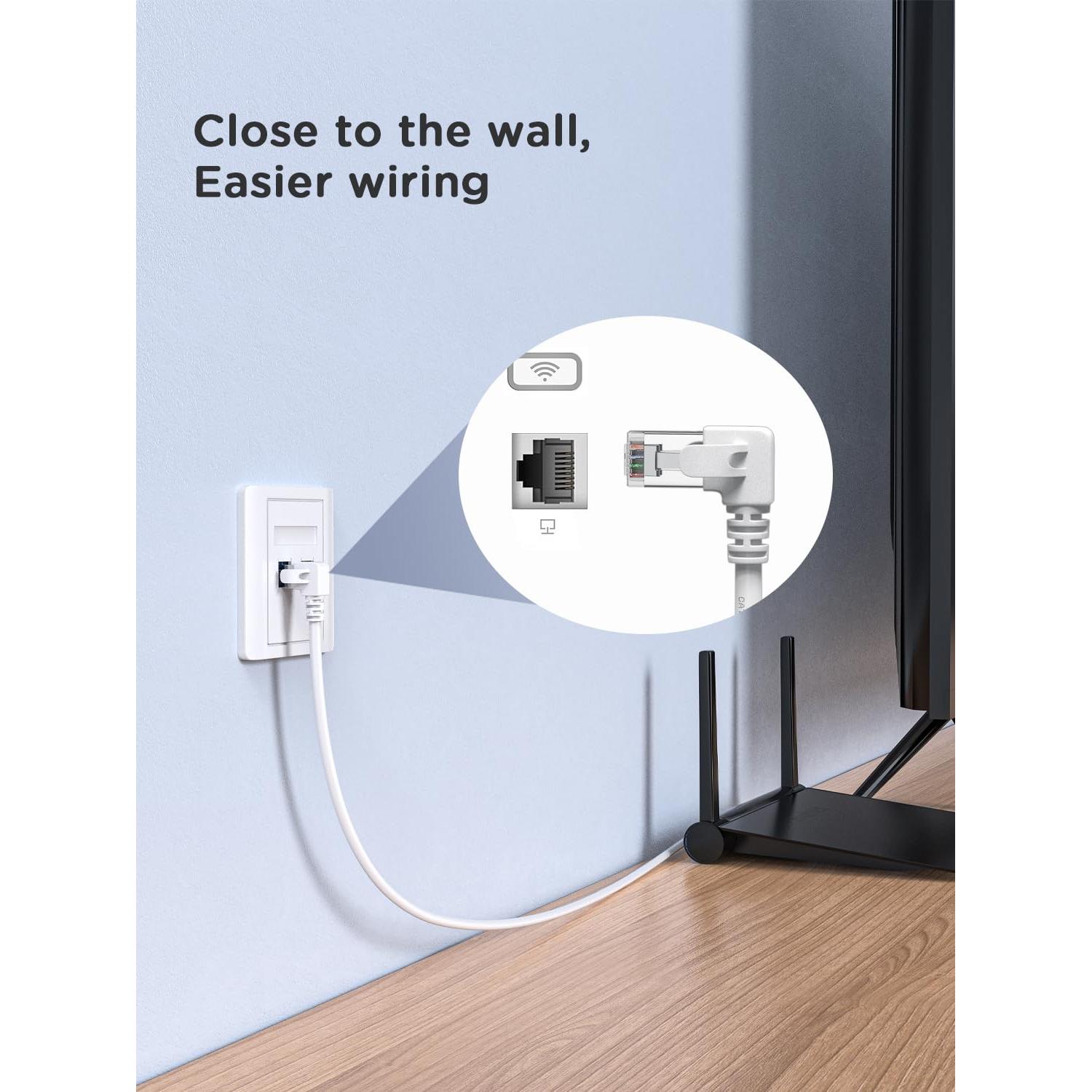 Cable Ethernet Cat 6 JUXIN 1.83 m Ángulo Izquierdo Blanco