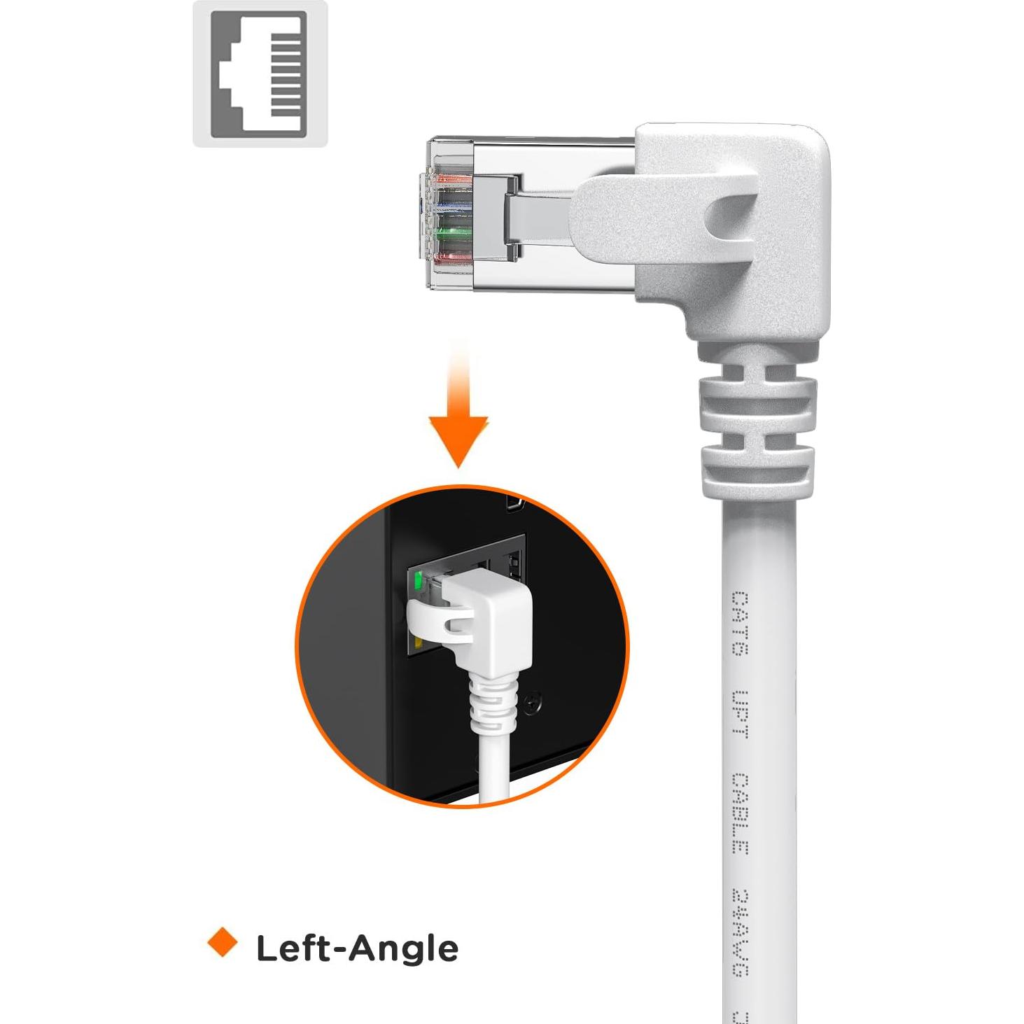 Cable Ethernet Cat 6 JUXIN 1.83 m Ángulo Izquierdo Blanco