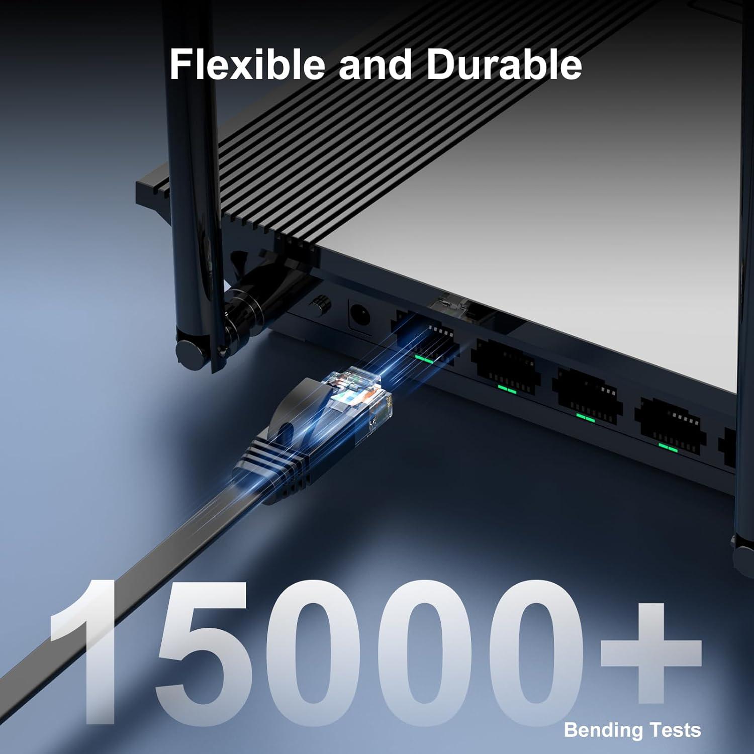 Cable Ethernet Cat 6 0.46 m Negro - 24 Paquete CableGeeker