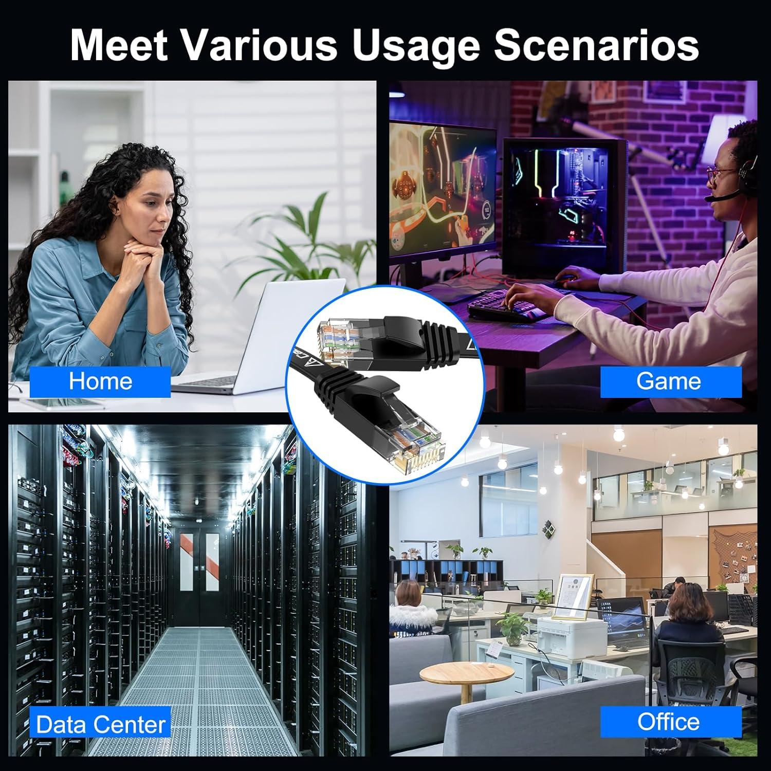 Cable Ethernet Cat 6 0.46 m Negro - 24 Paquete CableGeeker