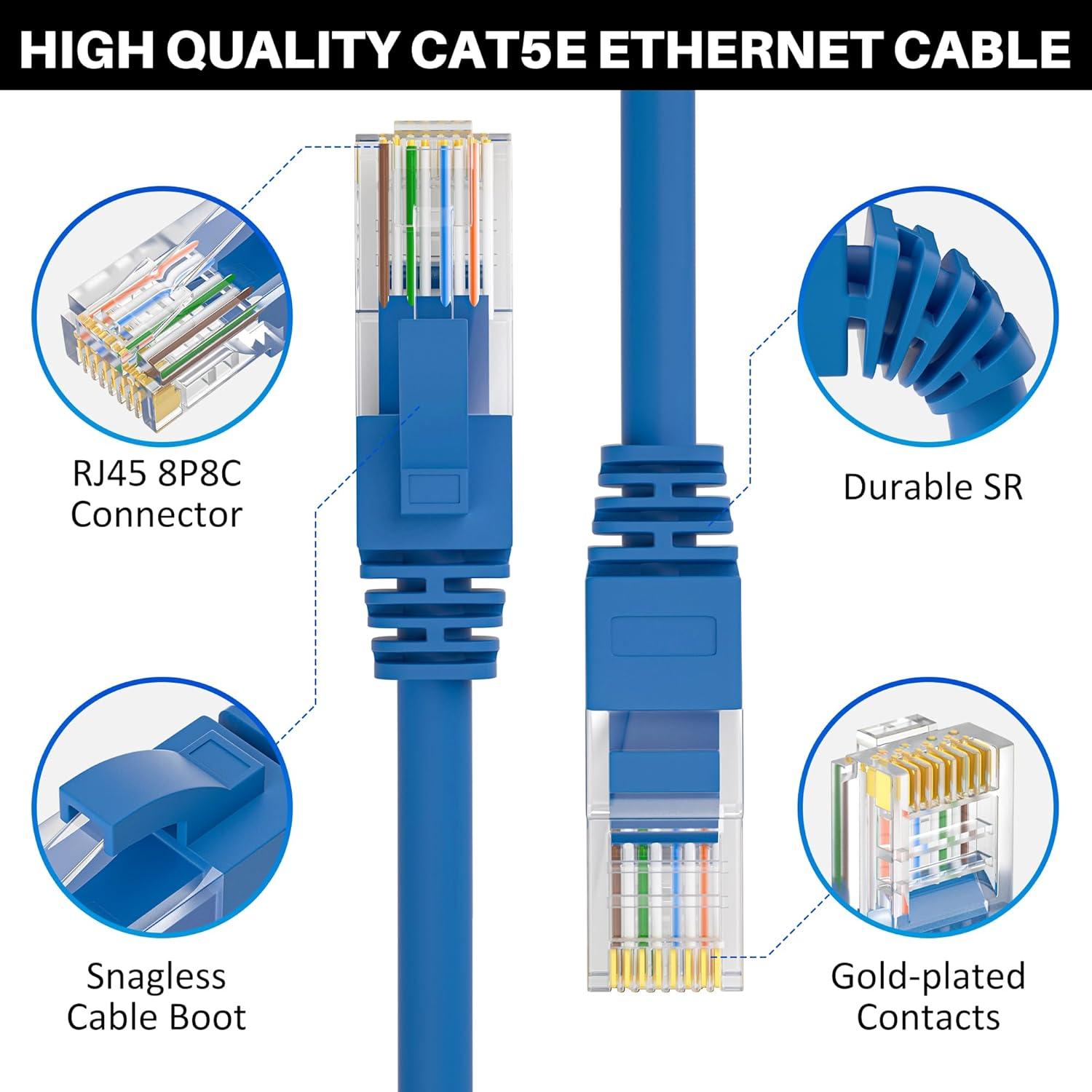 Cable Ethernet Cat5e Kxable 60.96m Azul RJ45 Flexible