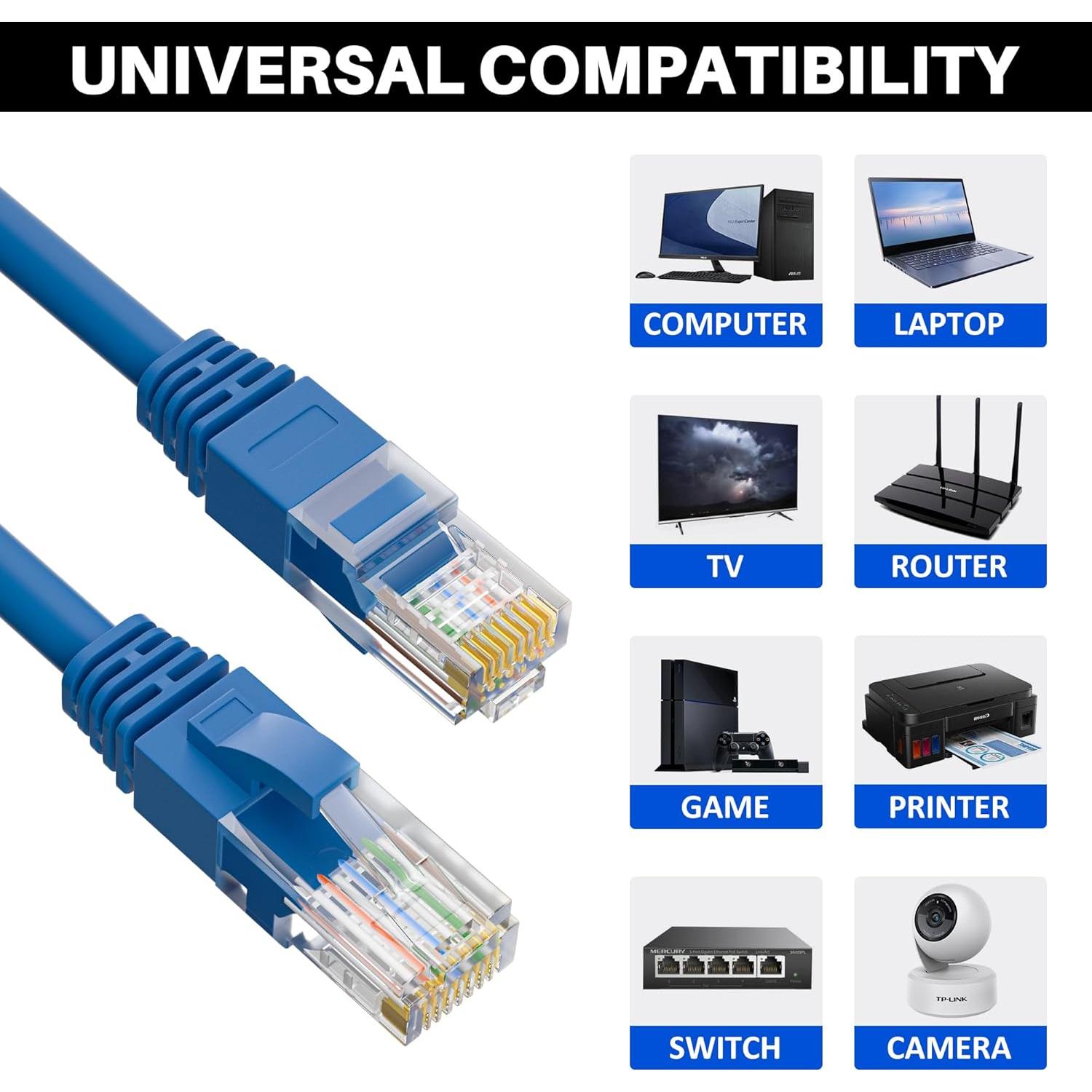 Cable Ethernet Cat5e Kxable 60.96m Azul RJ45 Flexible