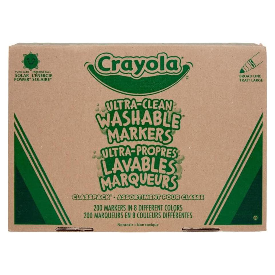 Marcadores Lavables Crayola 200ct - 8 Colores para Aula
