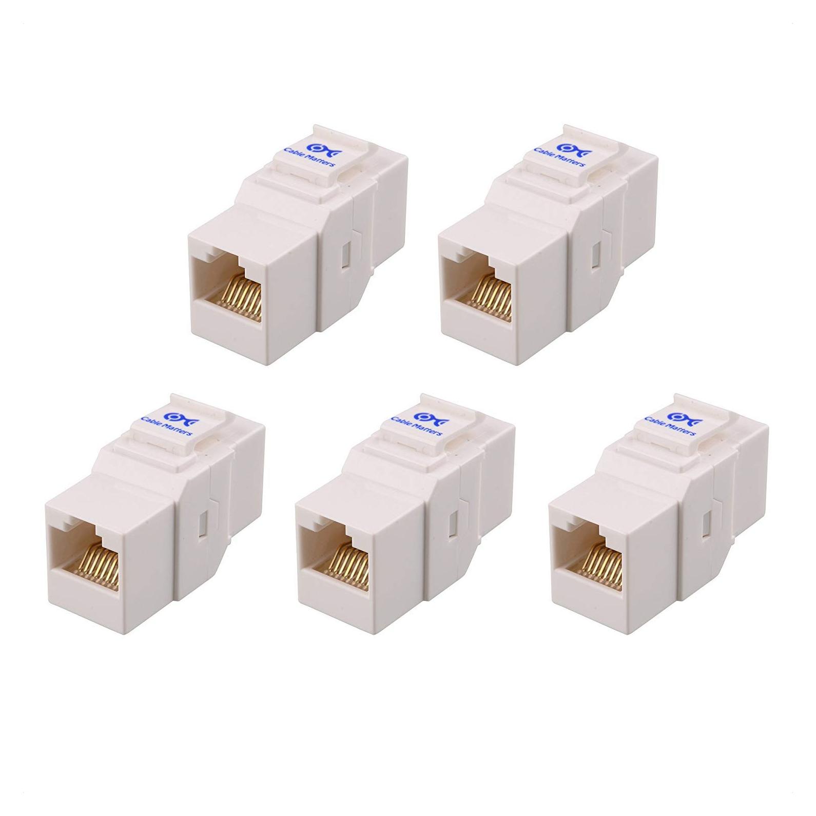 Acoplador Keystone RJ45 Cat6 Cable Matters 5-Pack Blanco