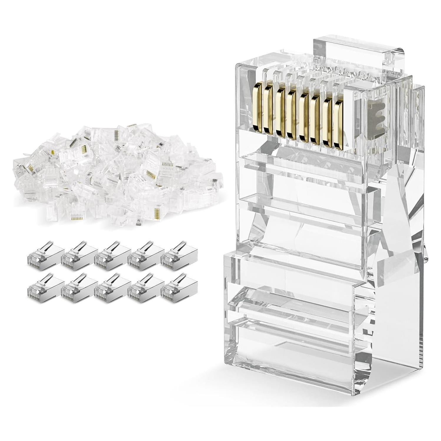 Conectores RJ45 Cat6 DARKROCK 110 Piezas para Cables Ethernet