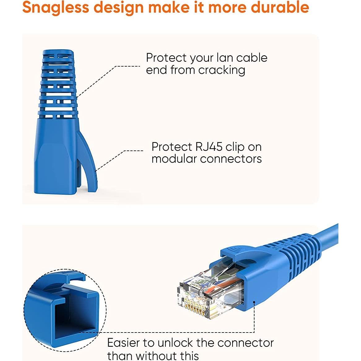 Cable RJ45 con Botón de Alivio de Tensión CableCreation 100-Pack