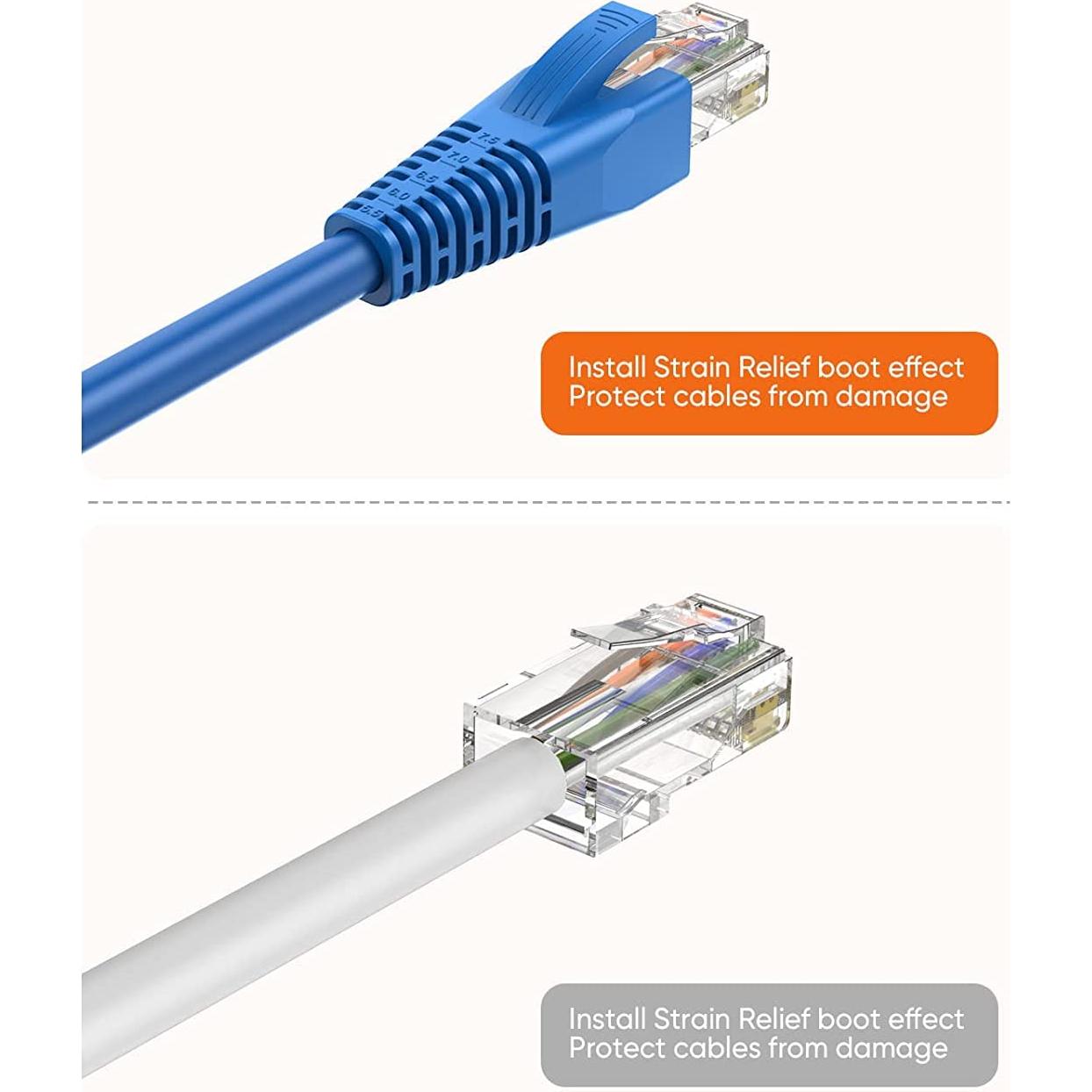 Cable RJ45 con Botón de Alivio de Tensión CableCreation 100-Pack