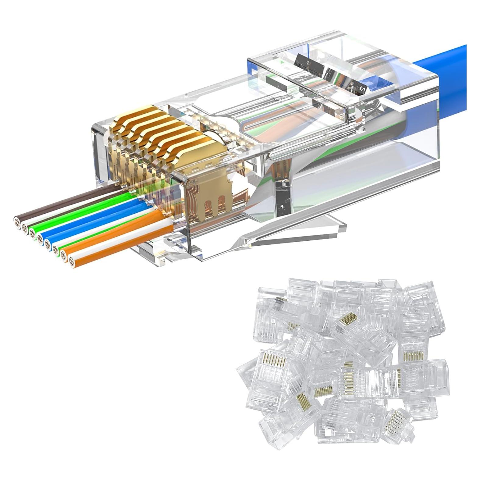 Conectores RJ45 Cat6 MOGOOD Paquete de 25 No Apantallados