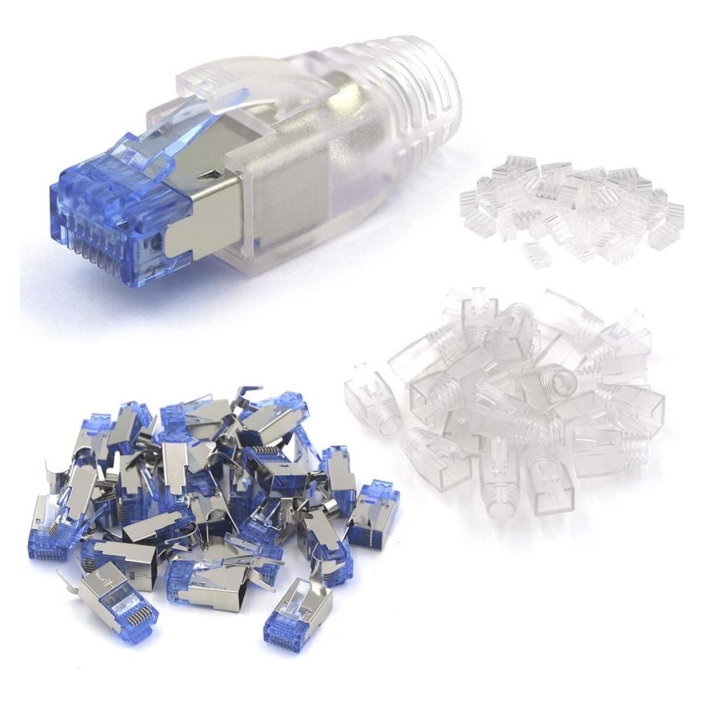 Conectores RJ45 Blindados VCELINK Cat6A/Cat7 Paquete de 25