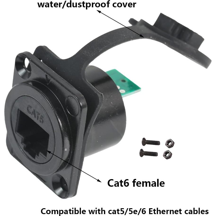 Conector Montaje en Panel RJ45 Hembra a Hembra CAT6 PENGLIN 2PCS