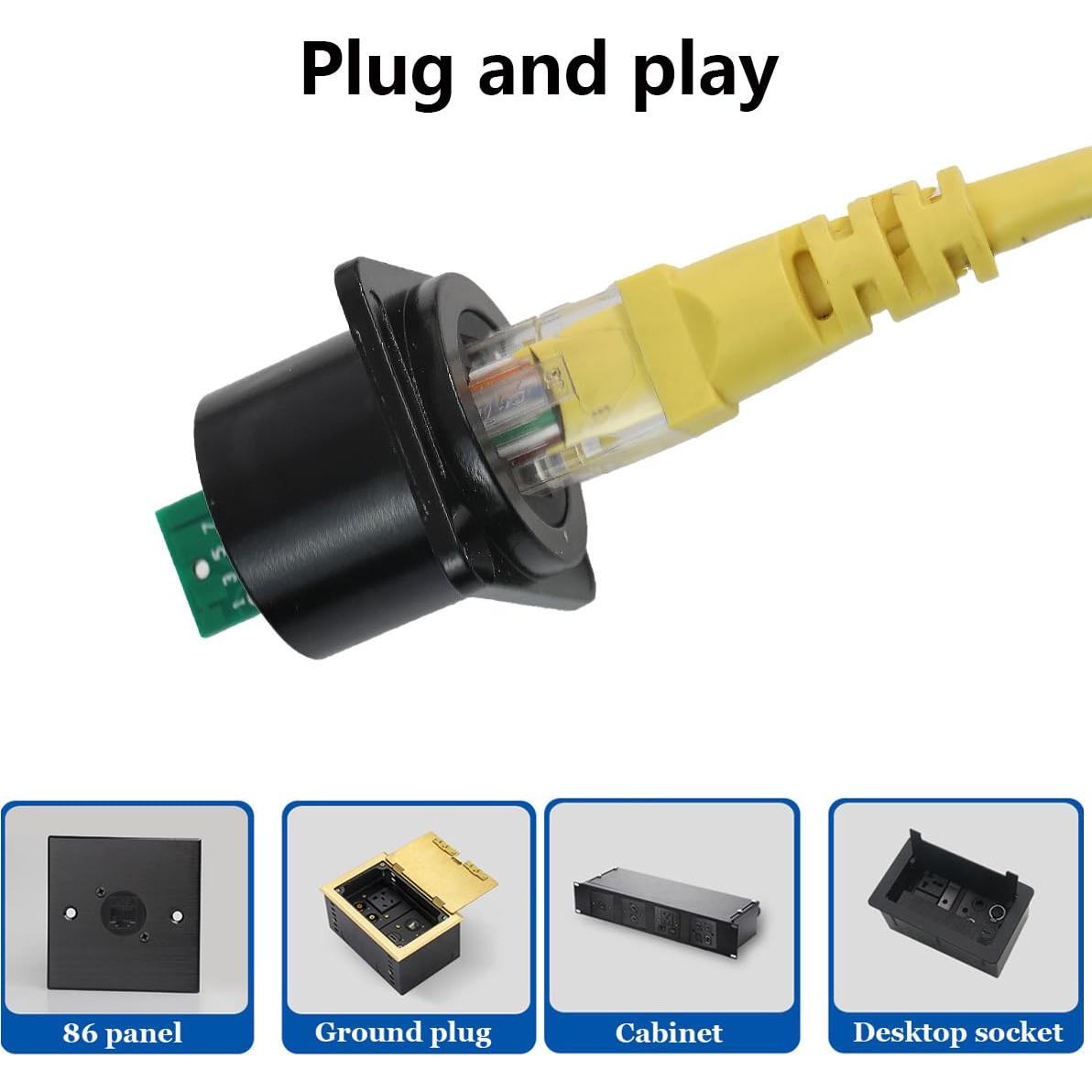 Conector Montaje en Panel RJ45 Hembra a Hembra CAT6 PENGLIN 2PCS