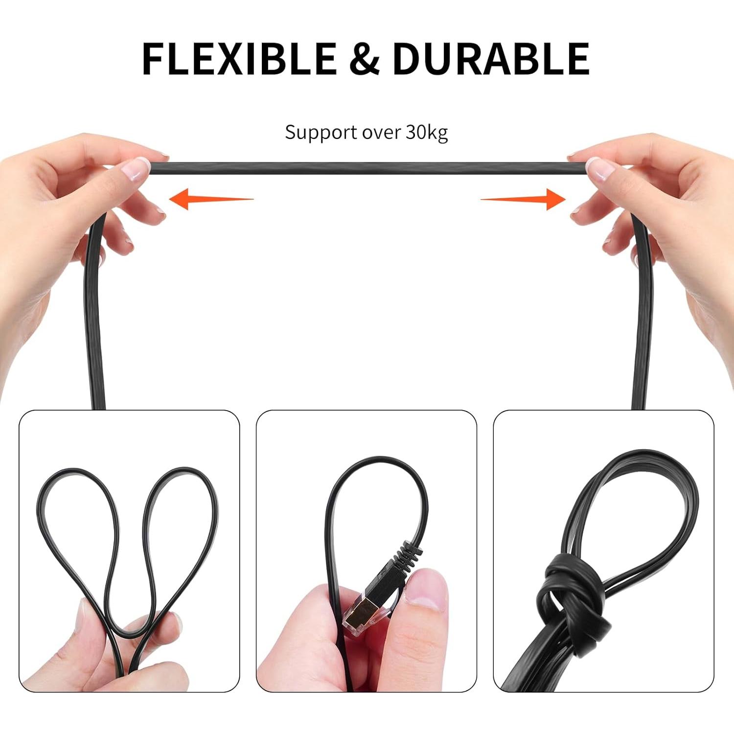 Cable Ethernet REXUS Cat 6 Retráctil 2.01m - 2 Piezas