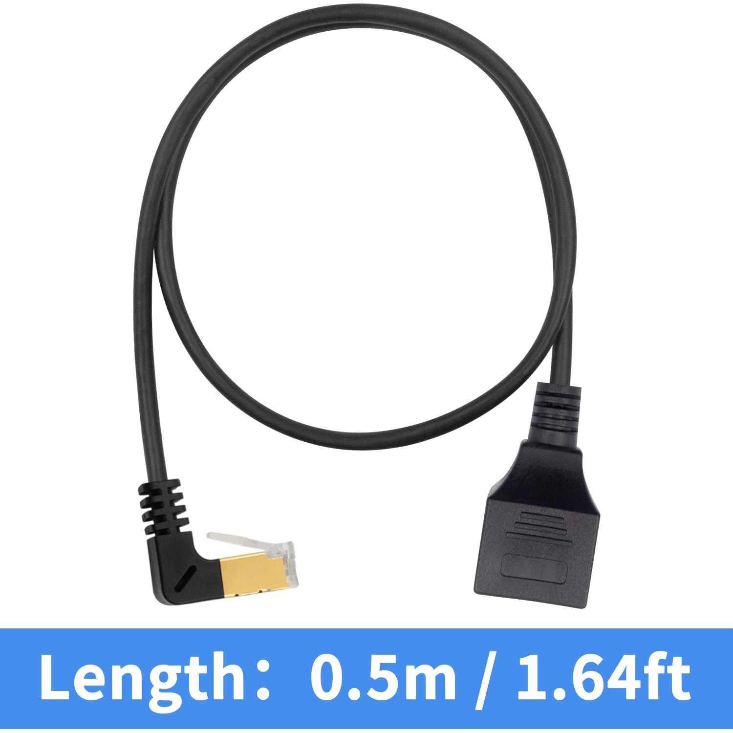 Cable de Extensión de Red Cat8 Duttek 40Gbps 50cm Ángulo 90°