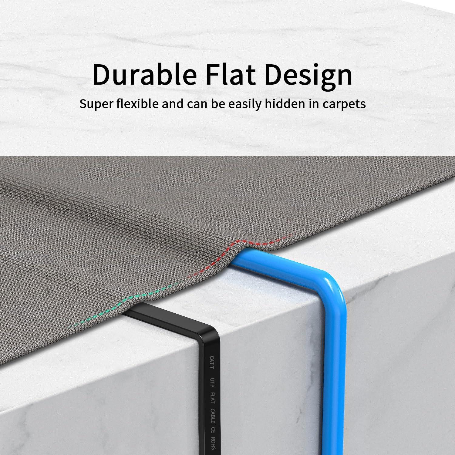 Cable Ethernet Cat7 JUXIN 6.1m Ángulo Recto 270° 10Gbps