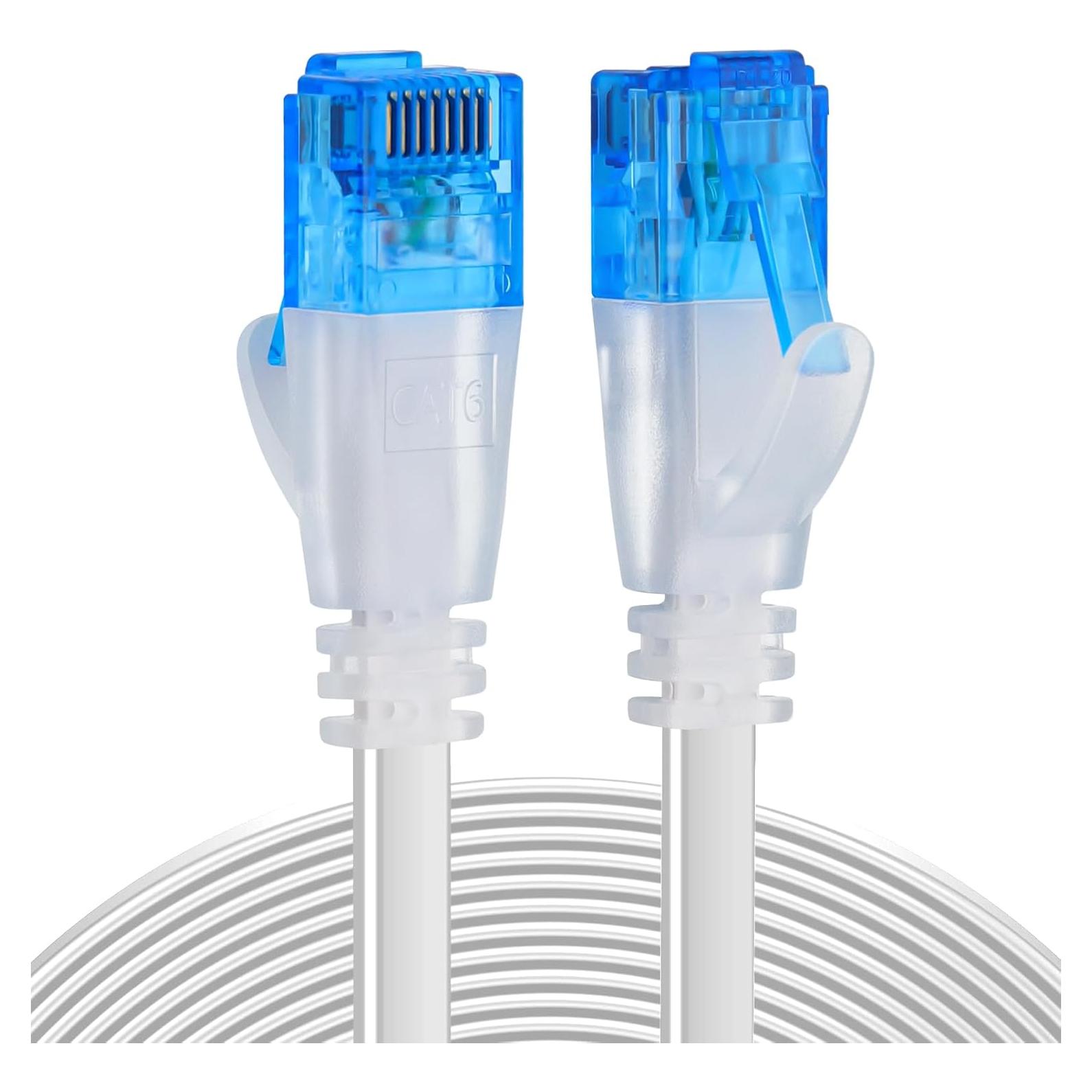 Cable Ethernet Plano Cat 6 Ercielook 45.72m Blanco Alta Velocidad