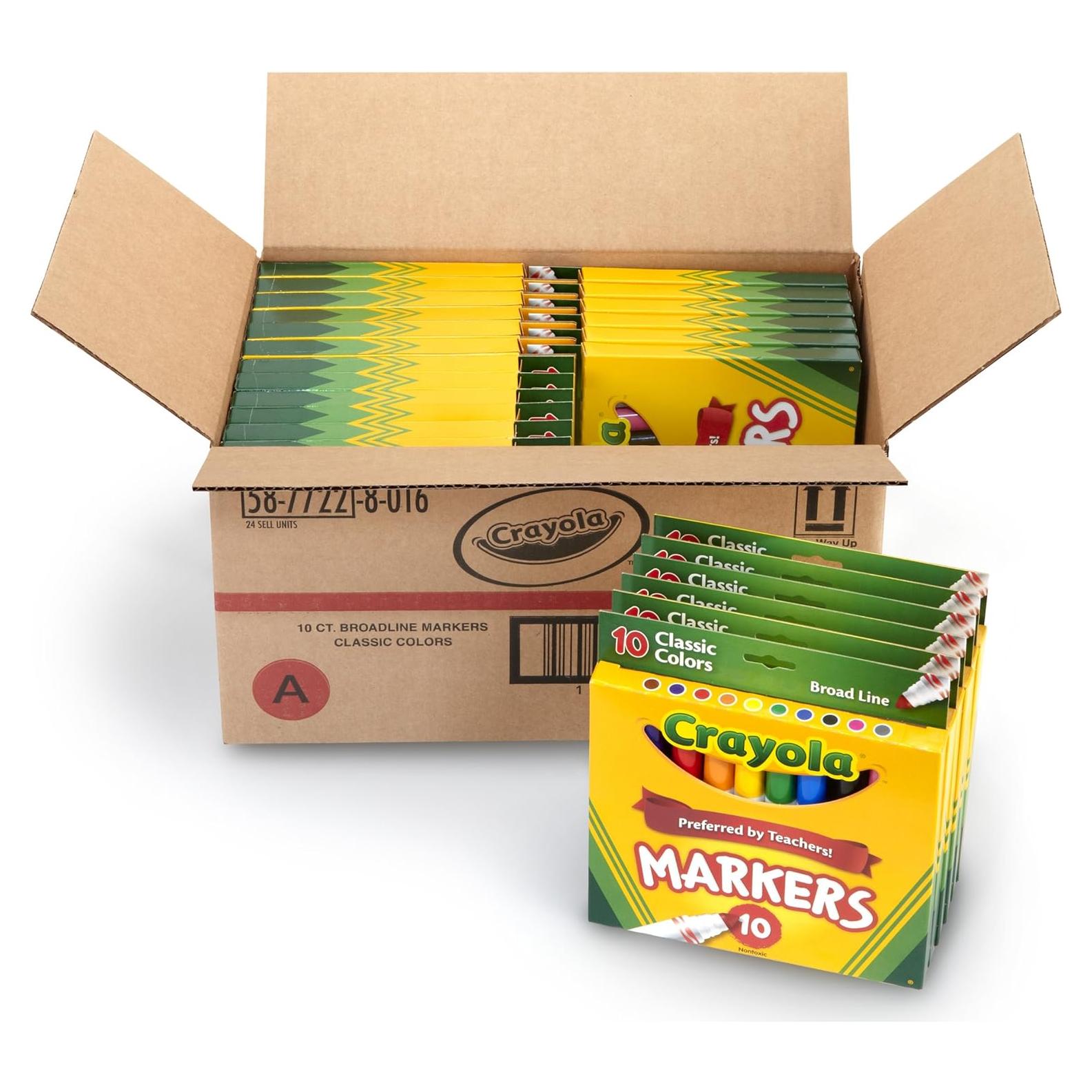 Marcadores Crayola Línea Ancha Clásicos 10 Colores Caja 24