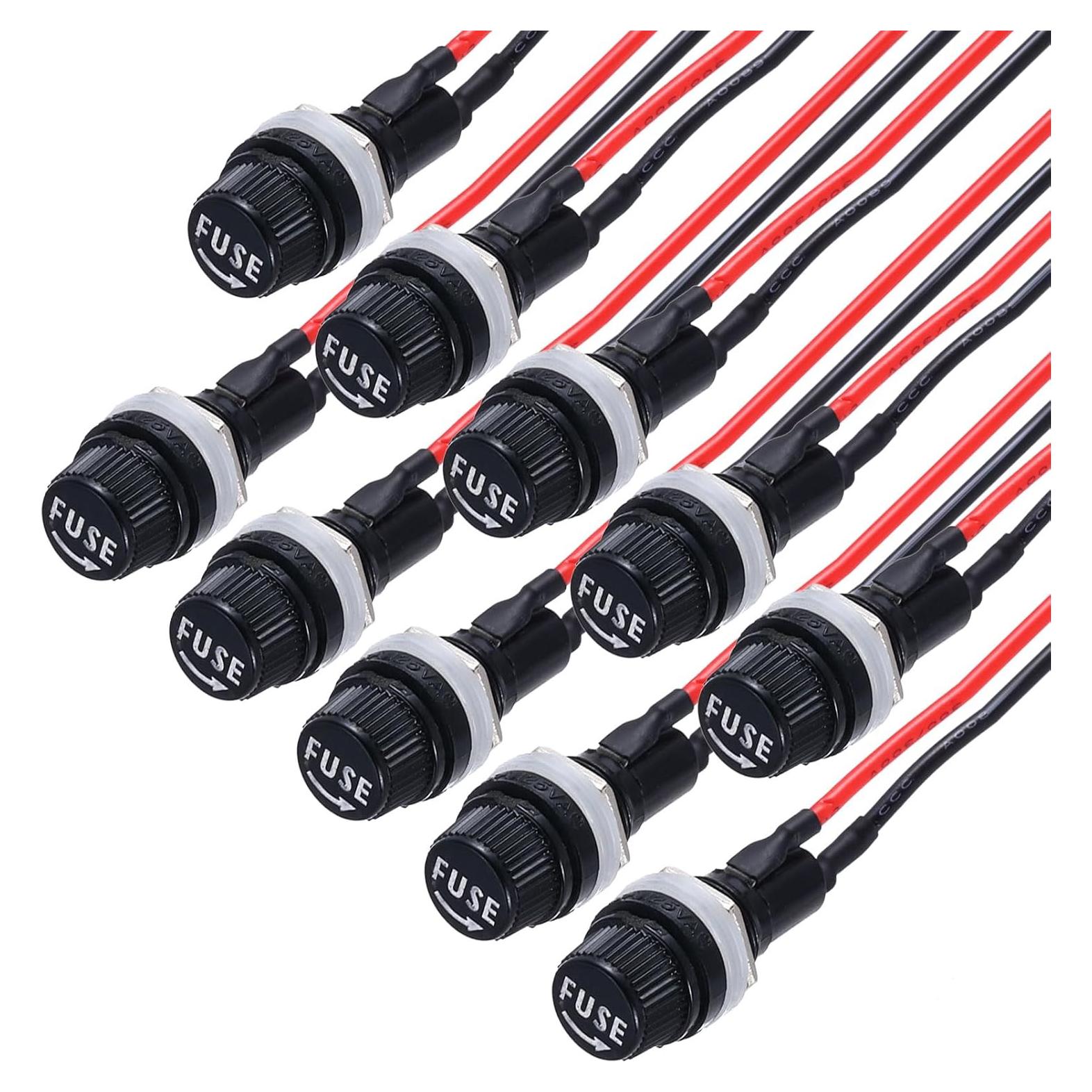 Soporte de Fusible Montado en Panel MECCANIXITY 10Pcs 5x20mm