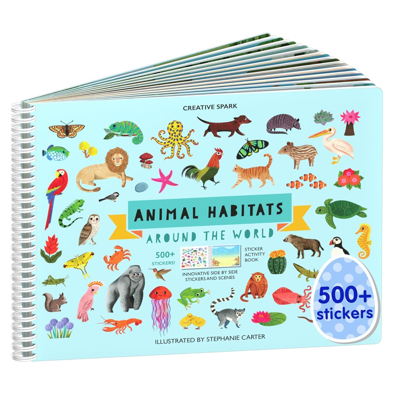 Libro de Pegatinas Cupkin Hábitats de Animales 500+ Pegatinas