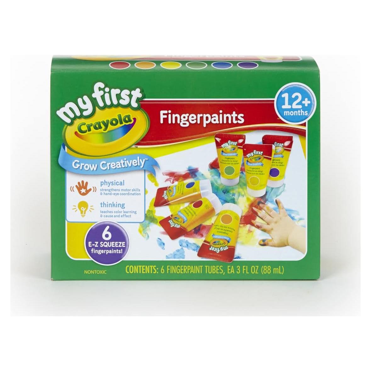 Pinturas de Dedos Lavables Crayola 6 Colores 240 ml