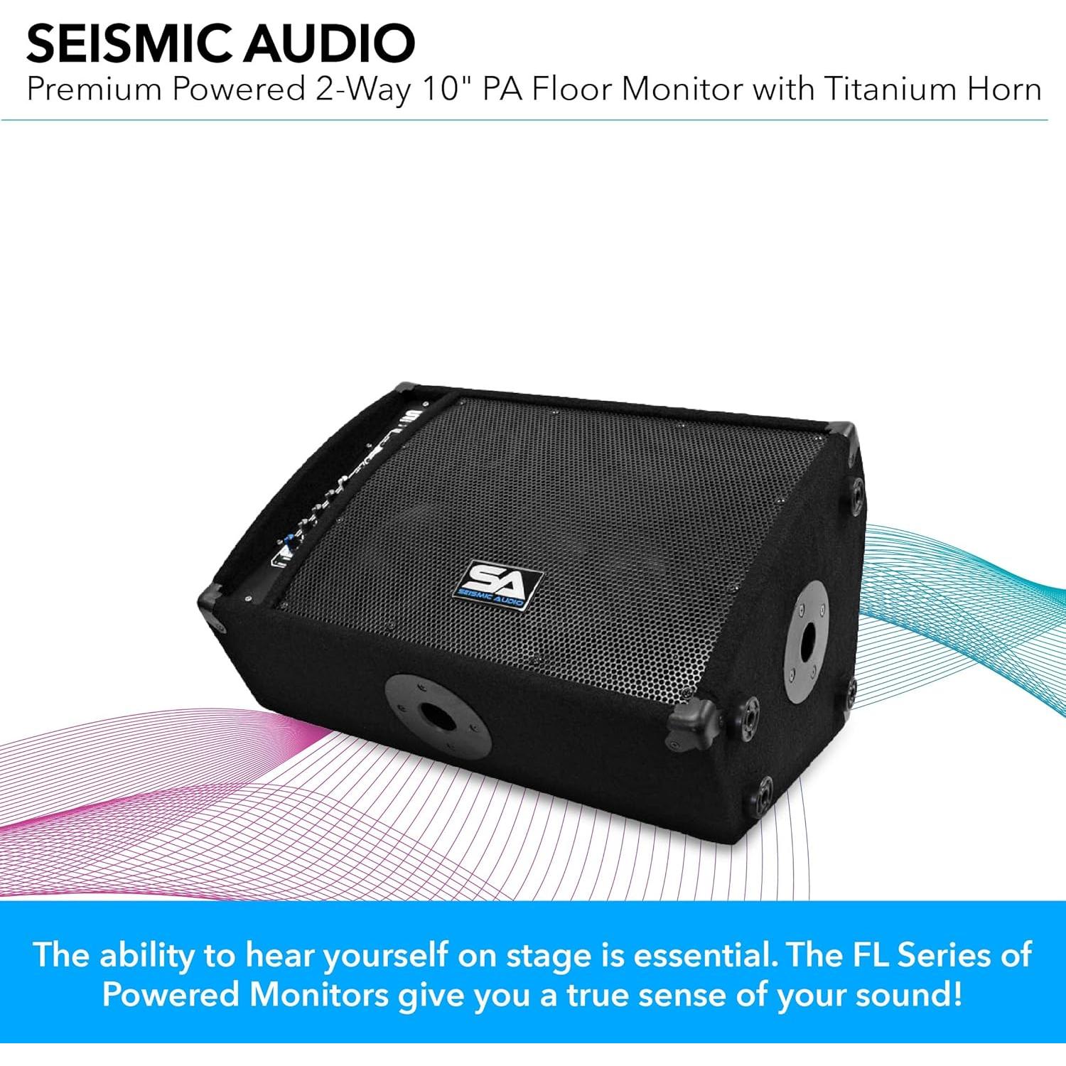 Monitor Activo Seismic Audio FL-10MP-PW 10" 250W PA