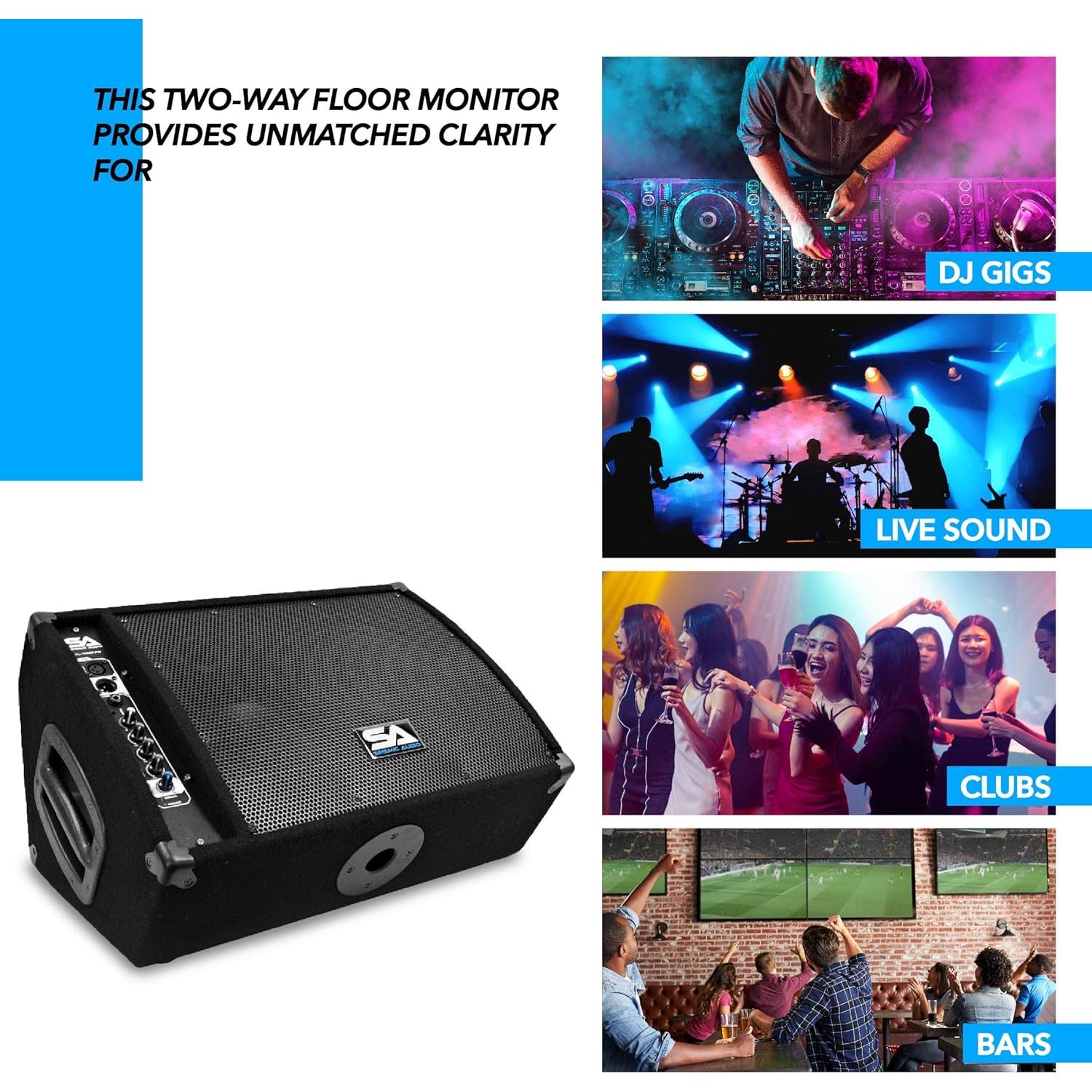 Monitor Activo Seismic Audio FL-10MP-PW 10" 250W PA