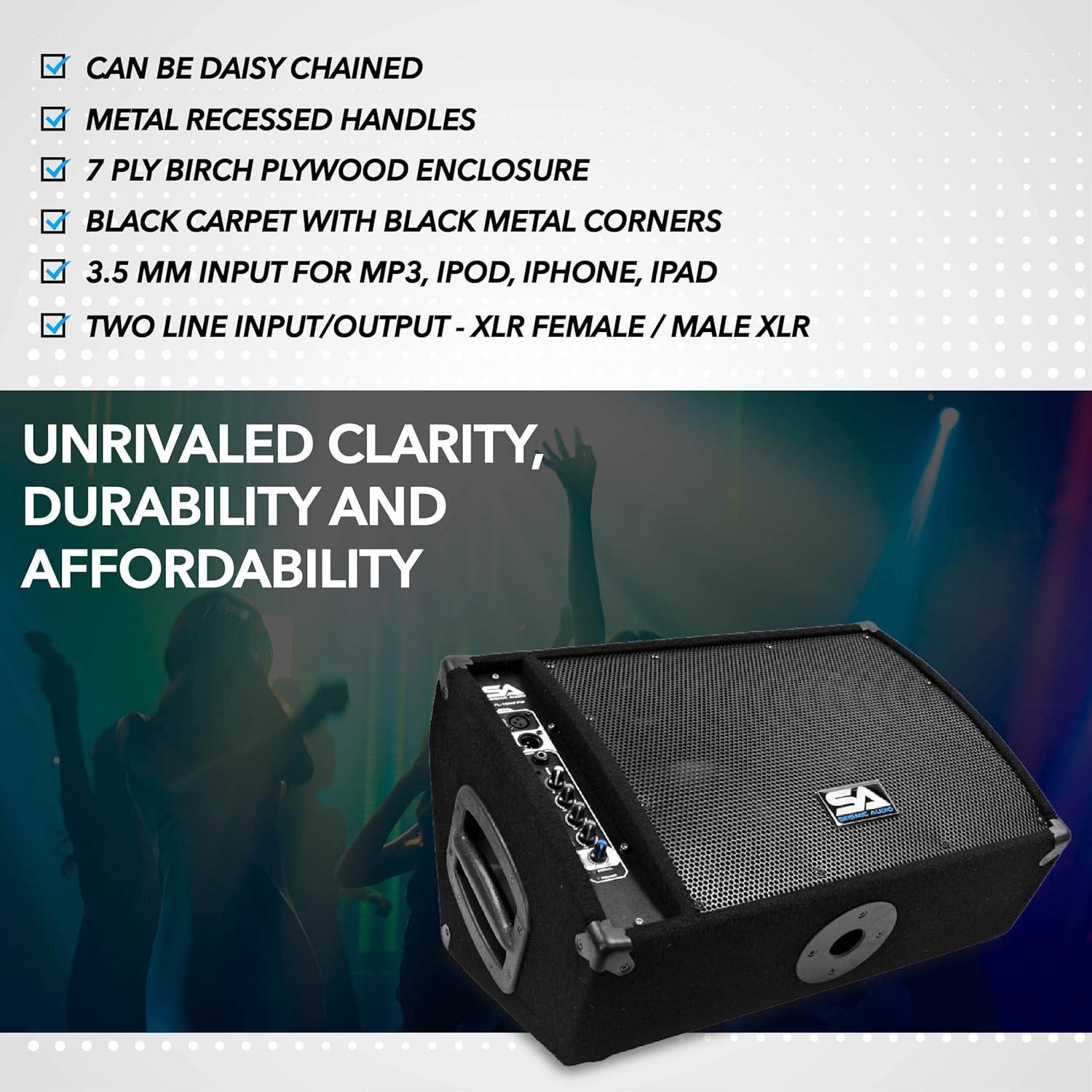 Monitor Activo Seismic Audio FL-10MP-PW 10" 250W PA