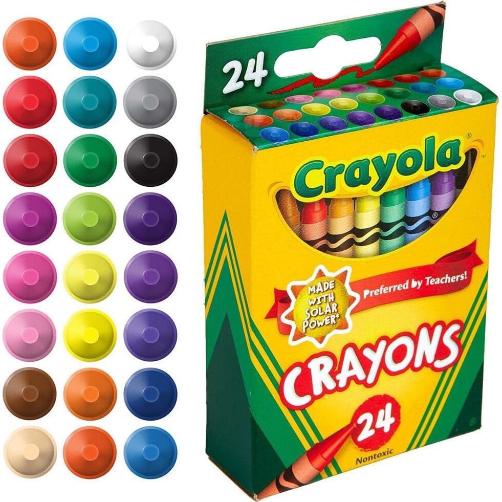 Crayons, Assorted Classic Colors, 24 Count