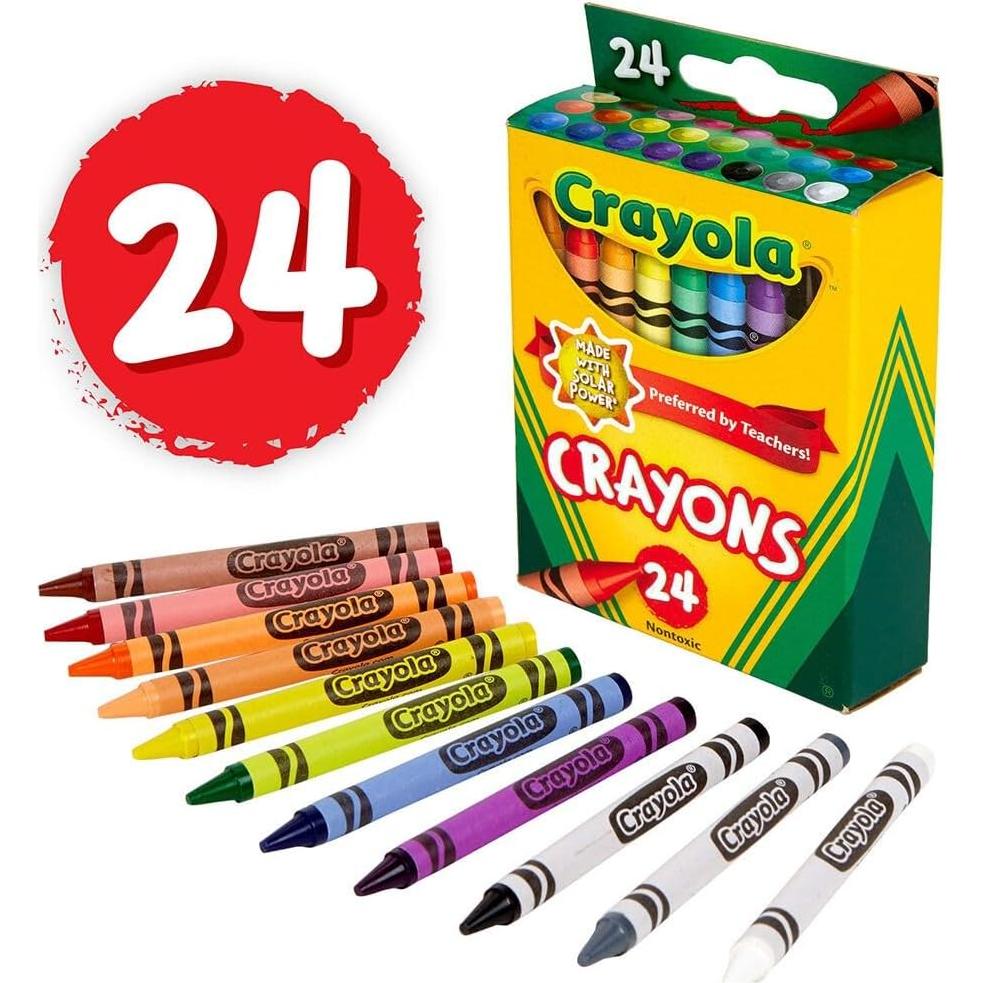 Crayons, Assorted Classic Colors, 24 Count
